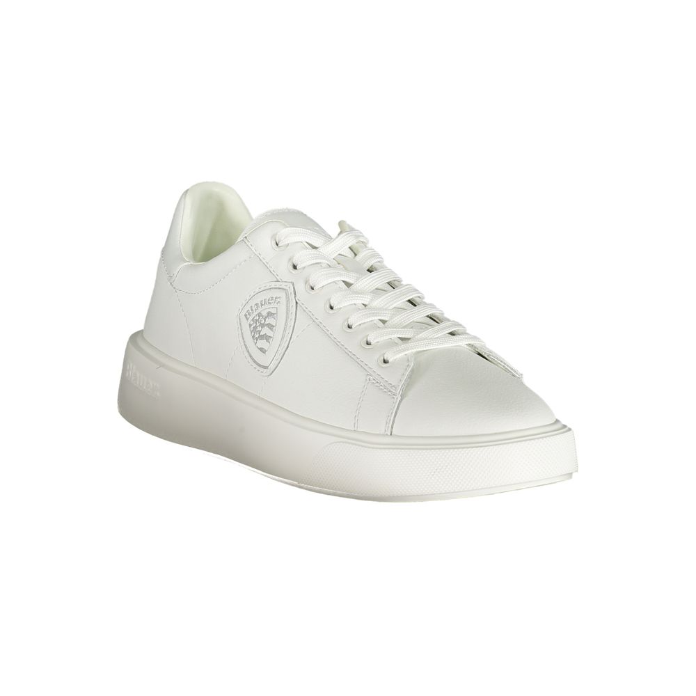 White Polyurethane Men Sneaker