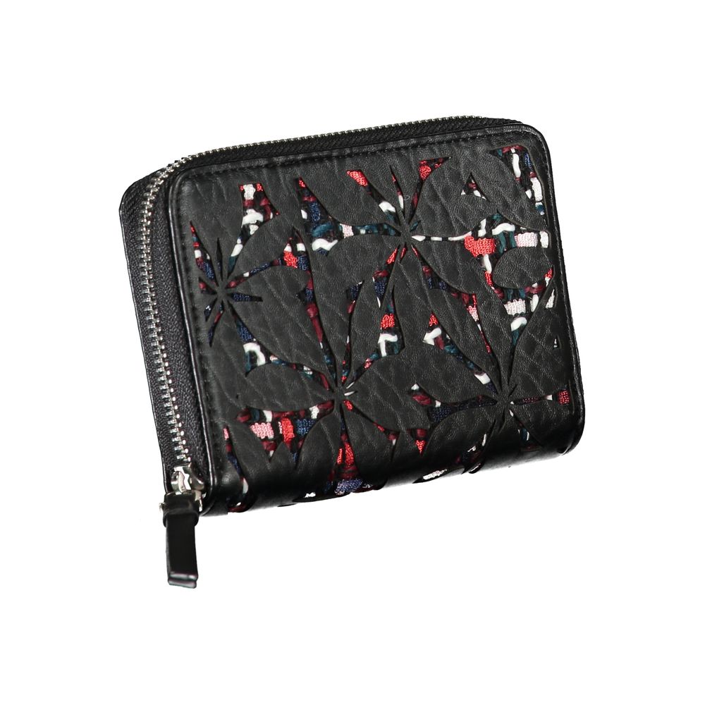 Elegantní černá peněženka na zip s kontrastními detaily