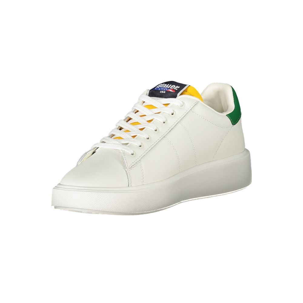 White Polyurethane Men Sneaker