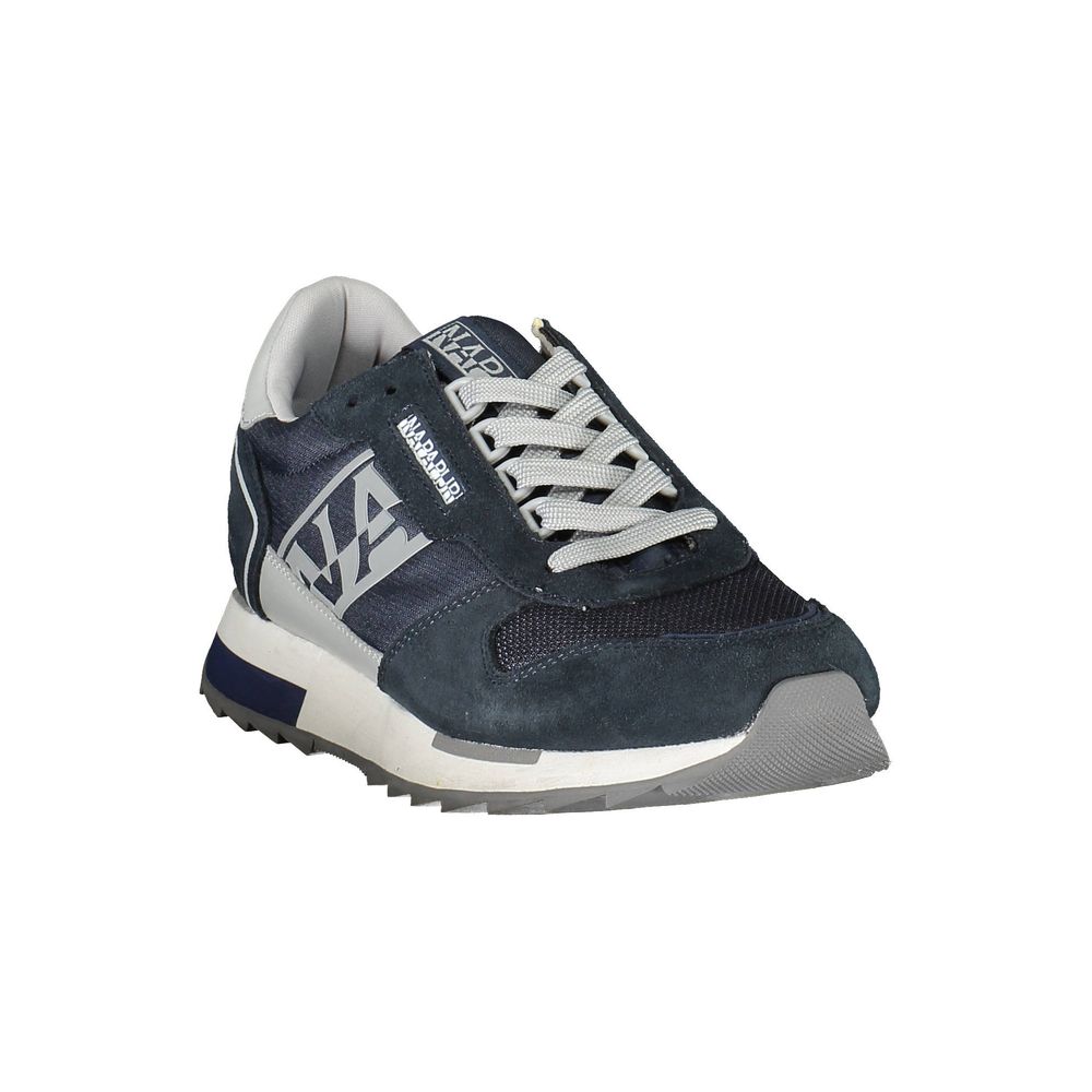 Blue Leather Mens Sneaker