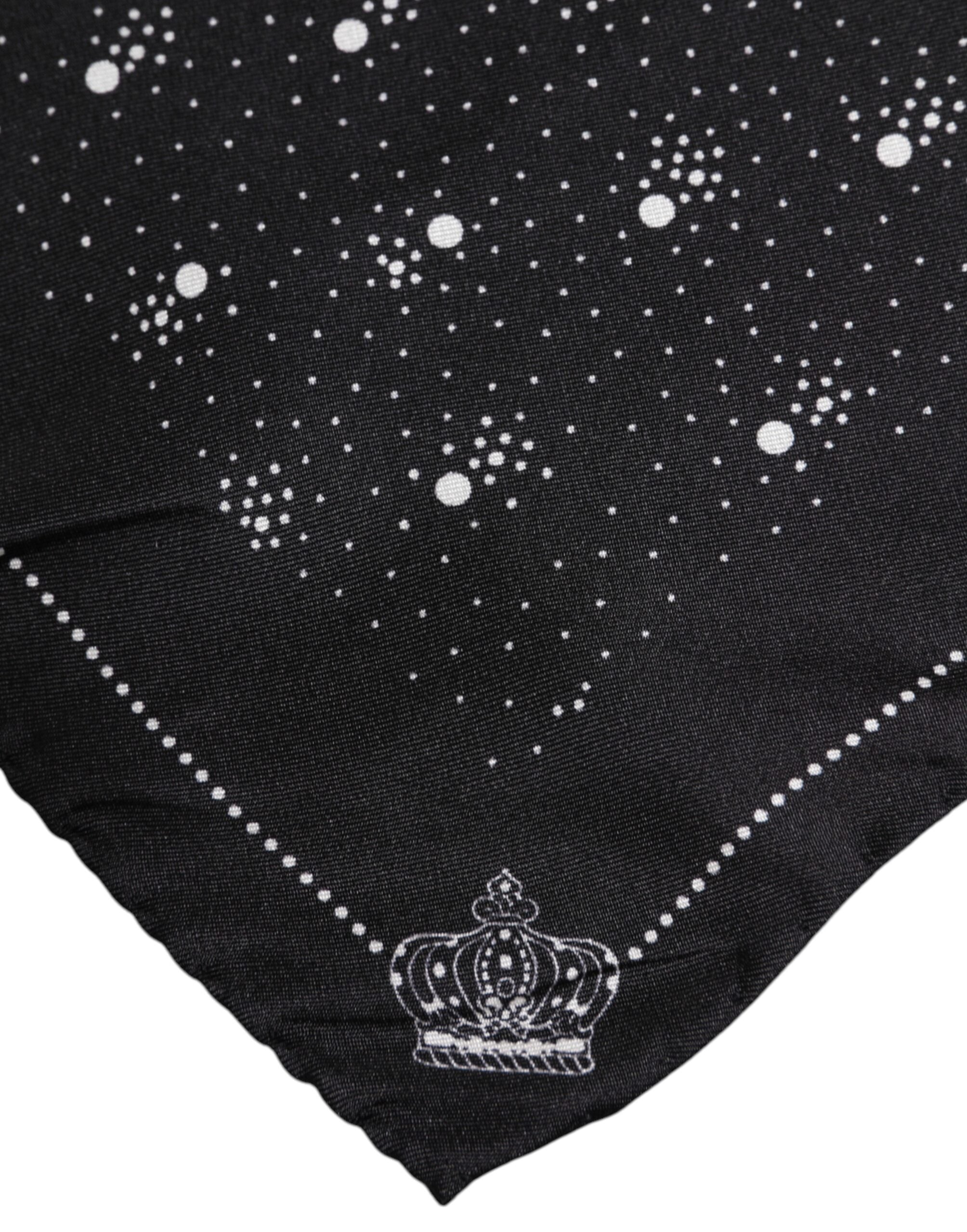 Black White Printed Square Men Foulard Scarf