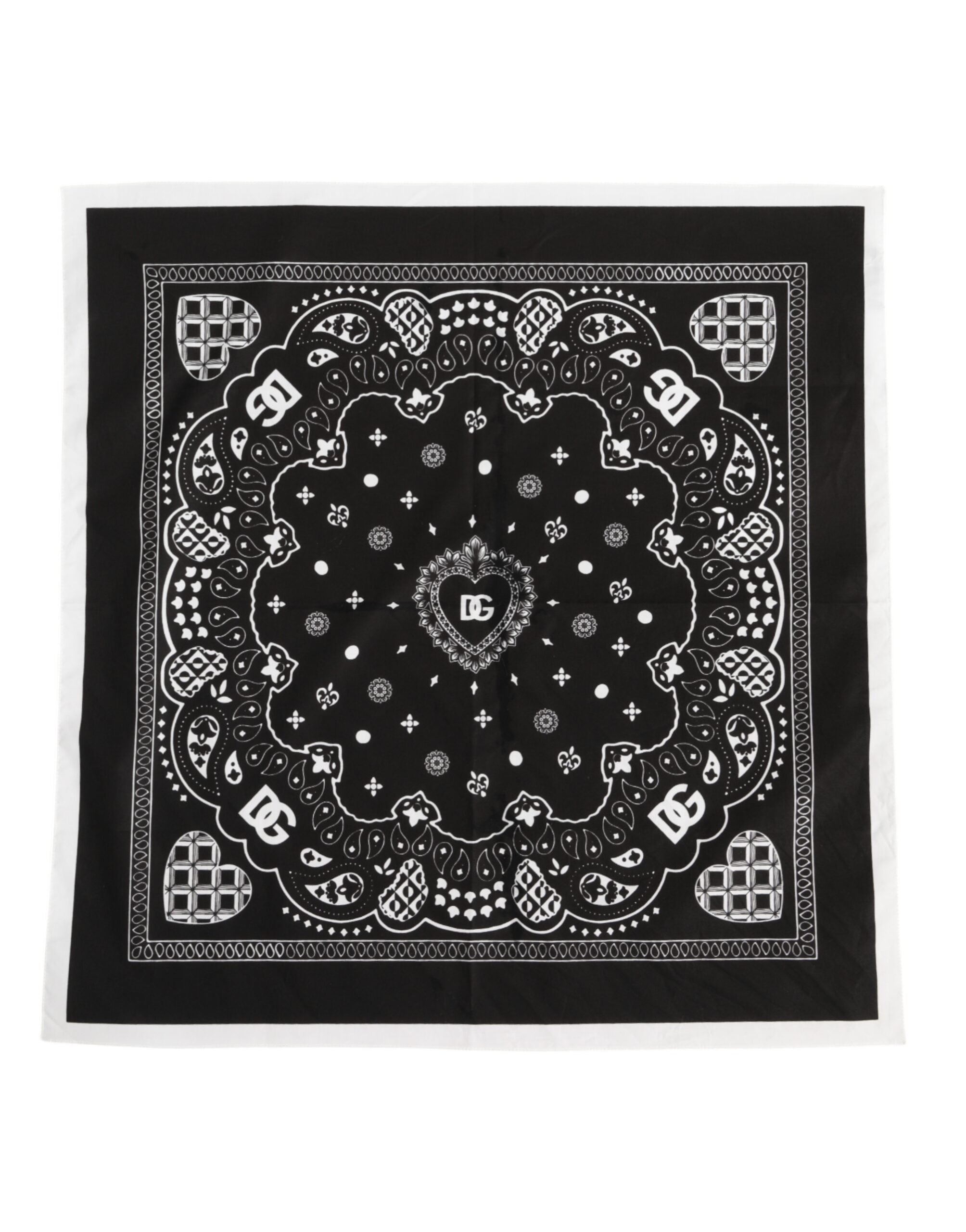 Černobílý šátek Bandana Square Men Foulard