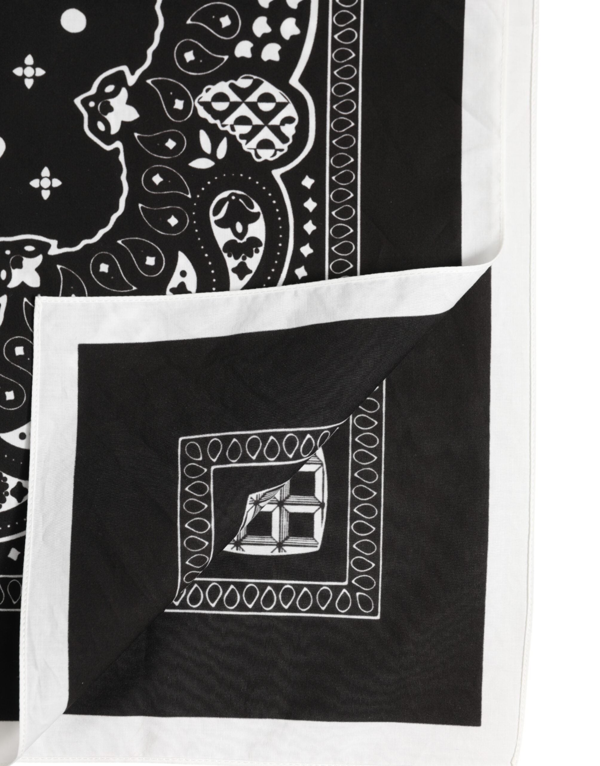 Černobílý šátek Bandana Square Men Foulard