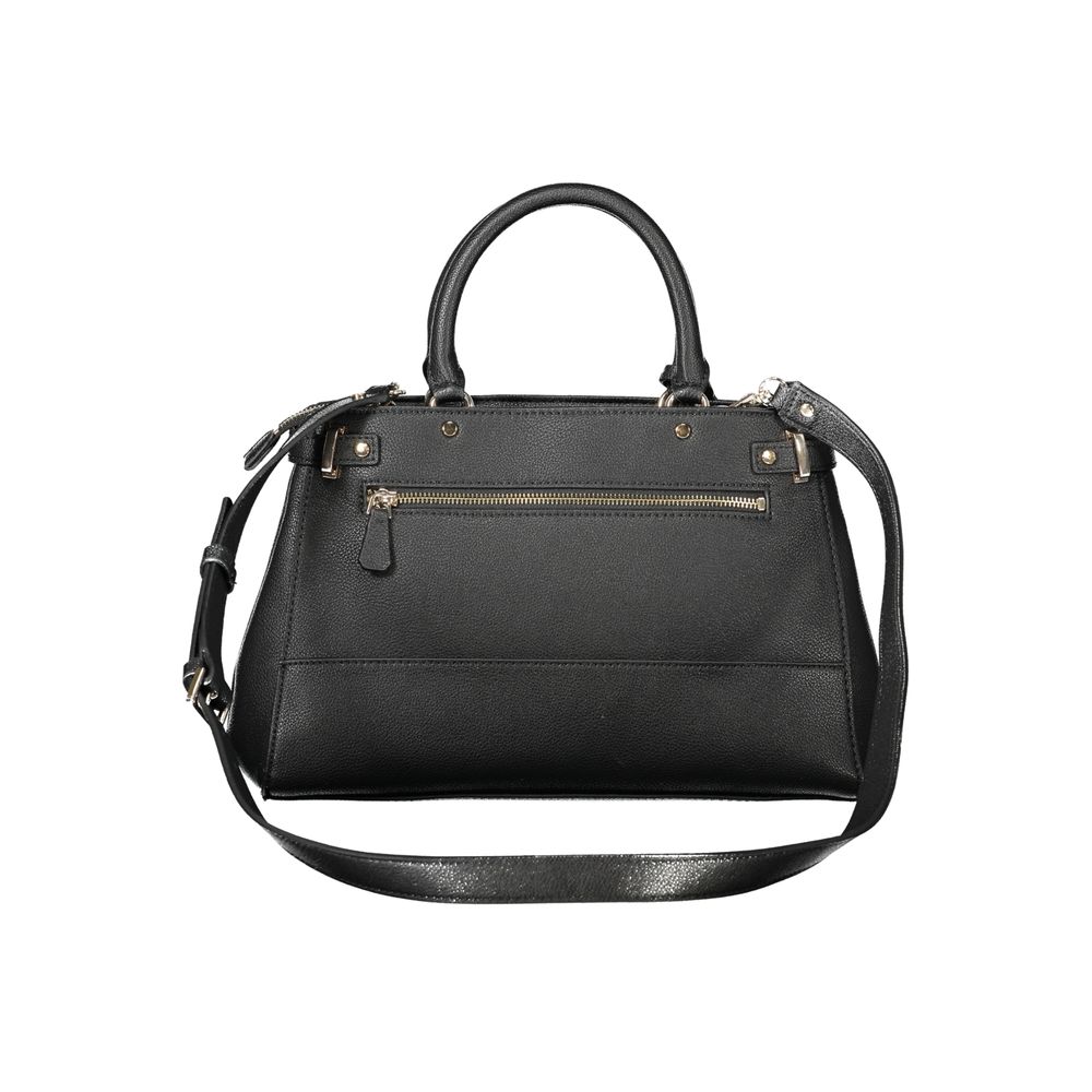 Black Polyurethane Women Handbag