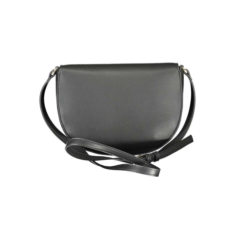Black Polyurethane Women Shoulder Bag