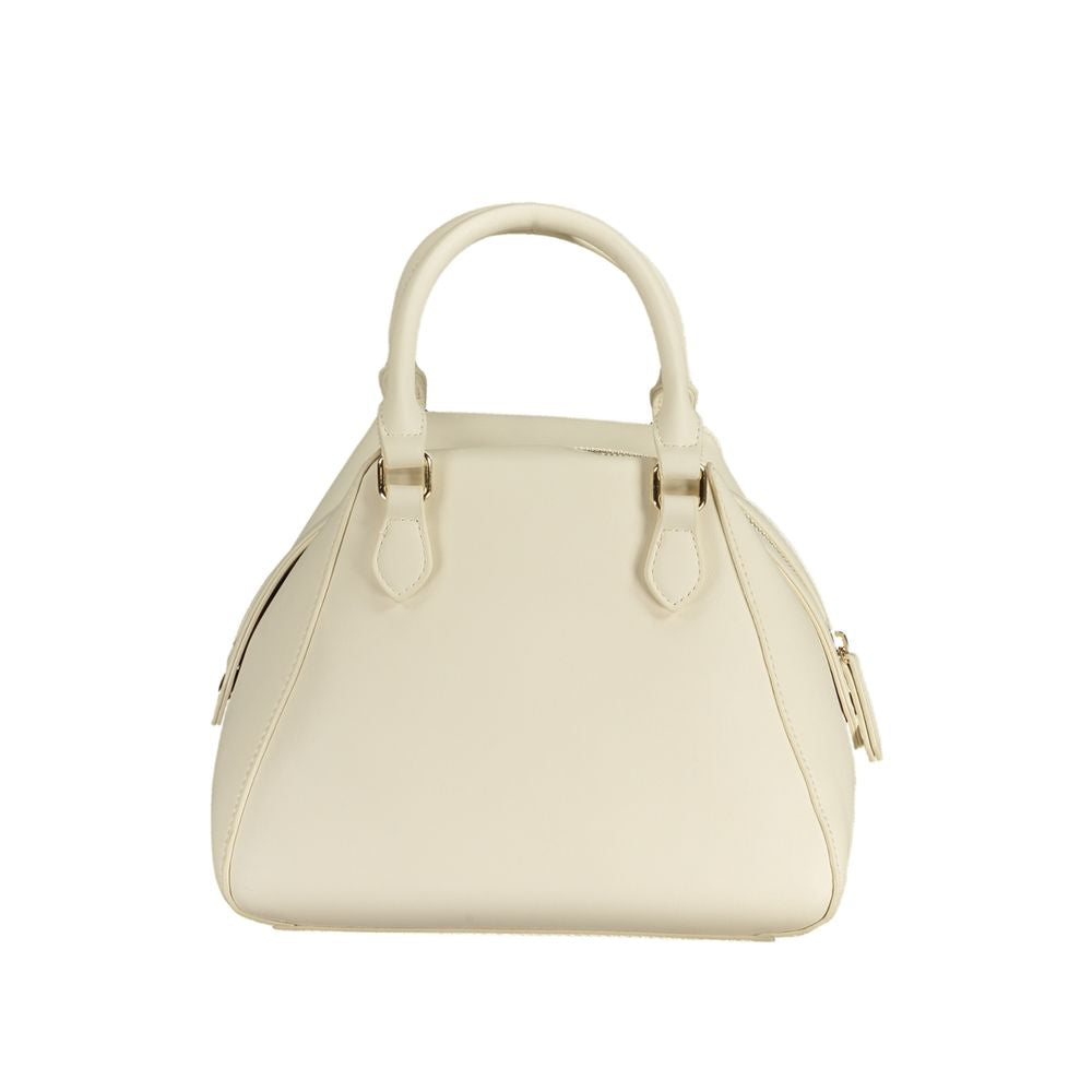Bianco Polyurethane Women Handbag