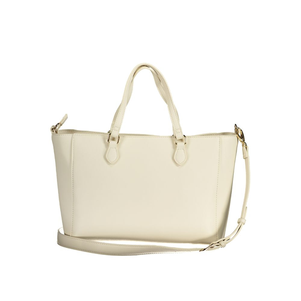 White Polyurethane Women Handbag