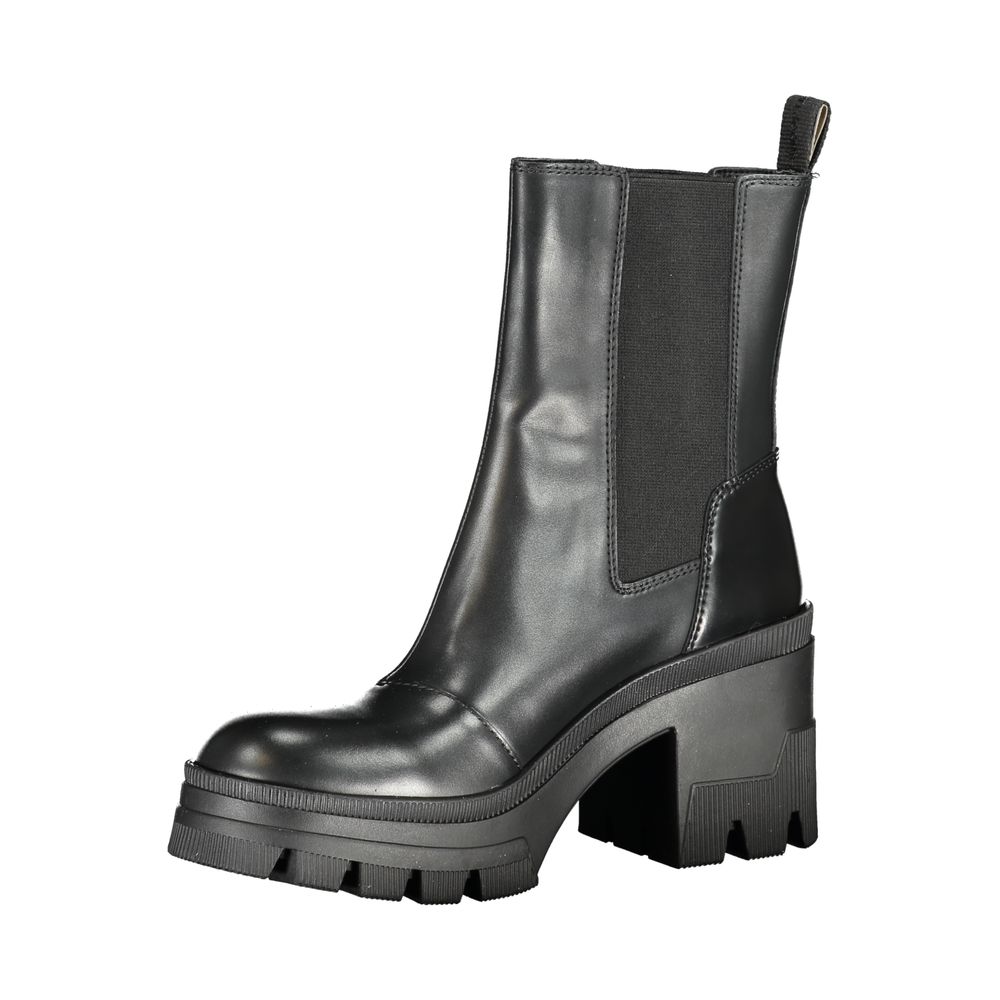 Black Leather Women Boot