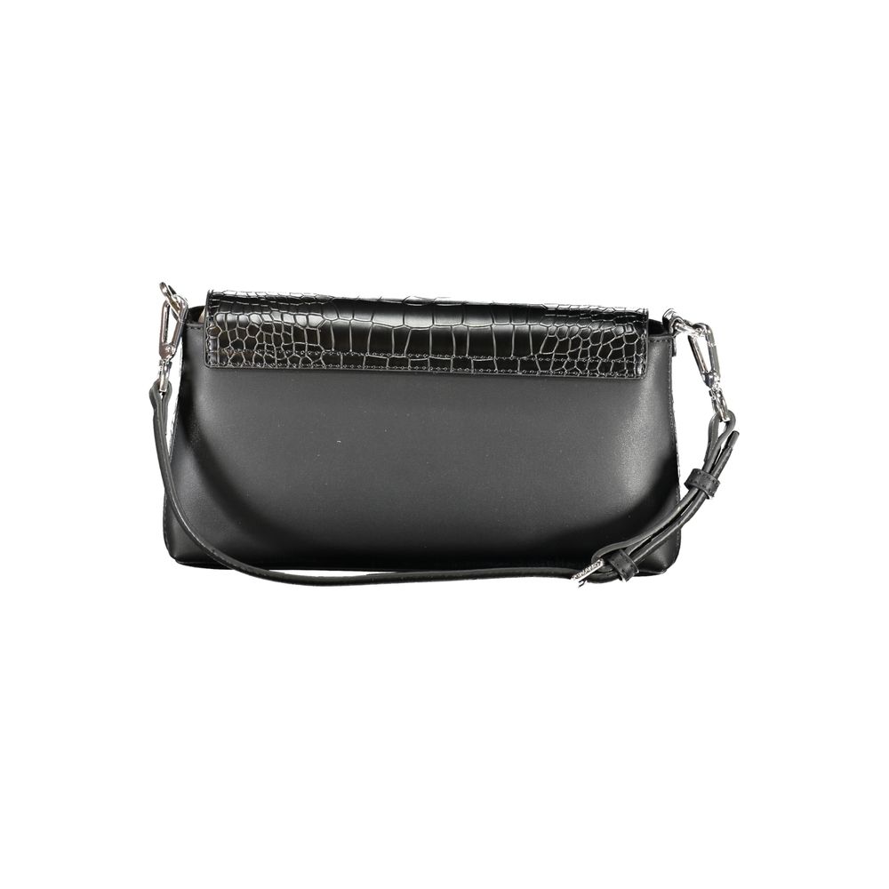 Black Polyurethane Women Handbag