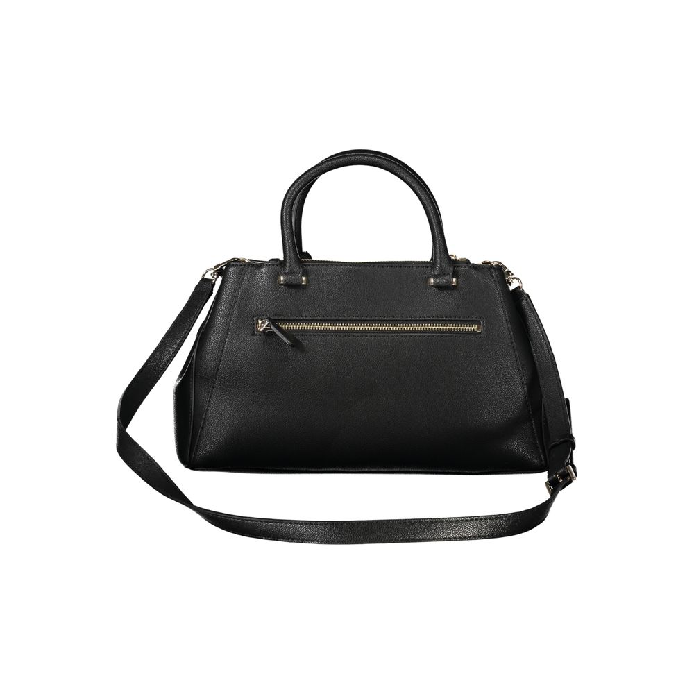 Black Polyurethane Women Handbag
