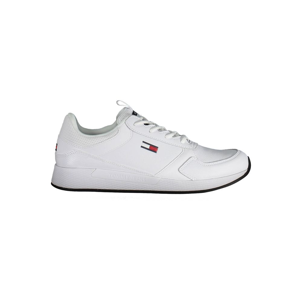 White Polyurethane Men Sneaker