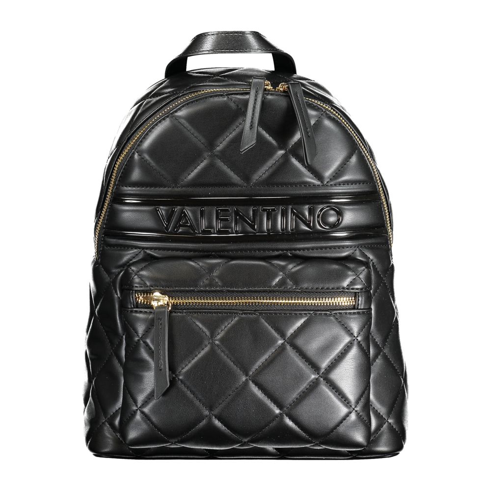 Black Polyurethane Women Backpack