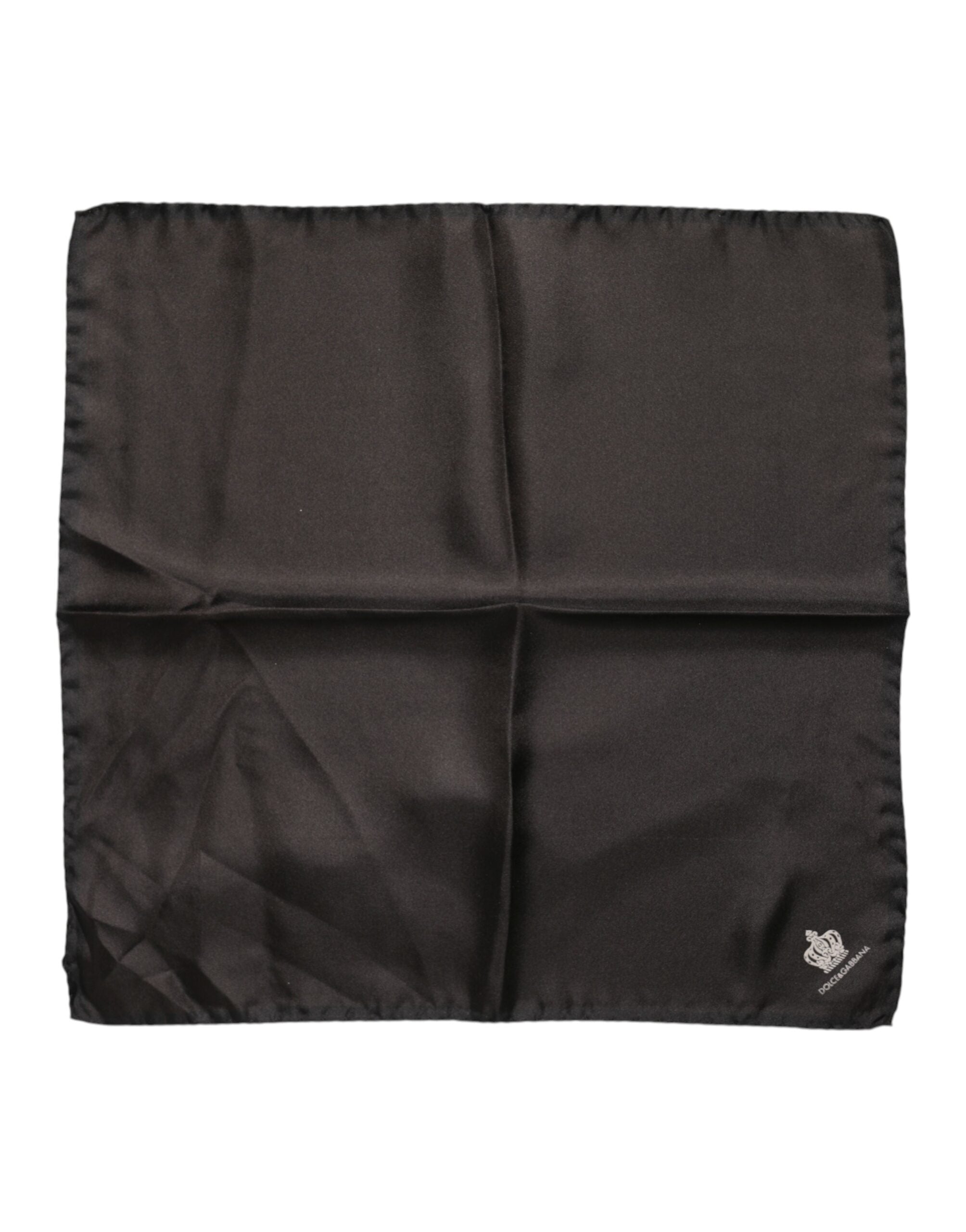 Hnědý hedvábný čtvercový pánský šátek DG Crown