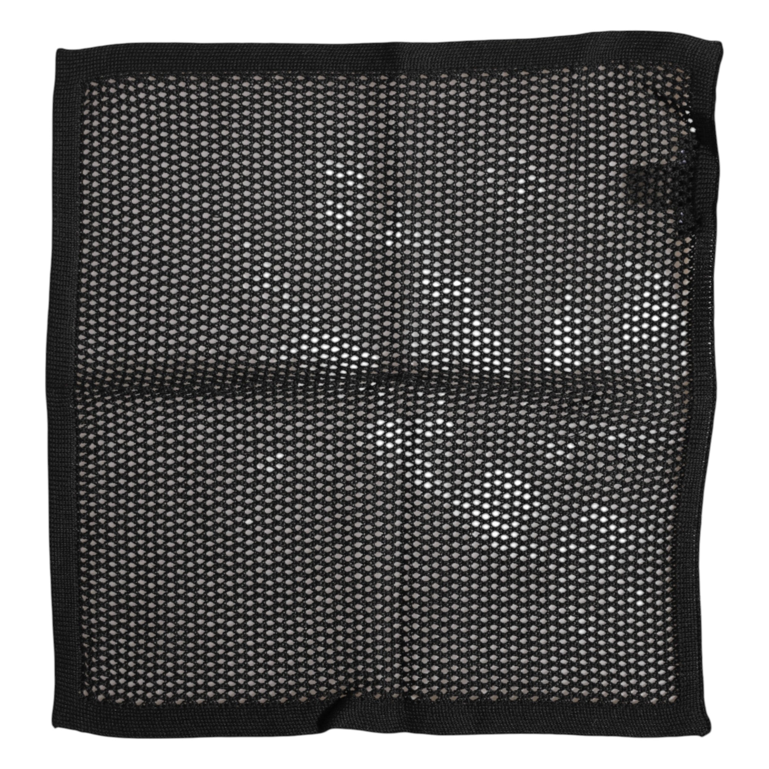 Black Patterned Cotton Square Foulard Scarf