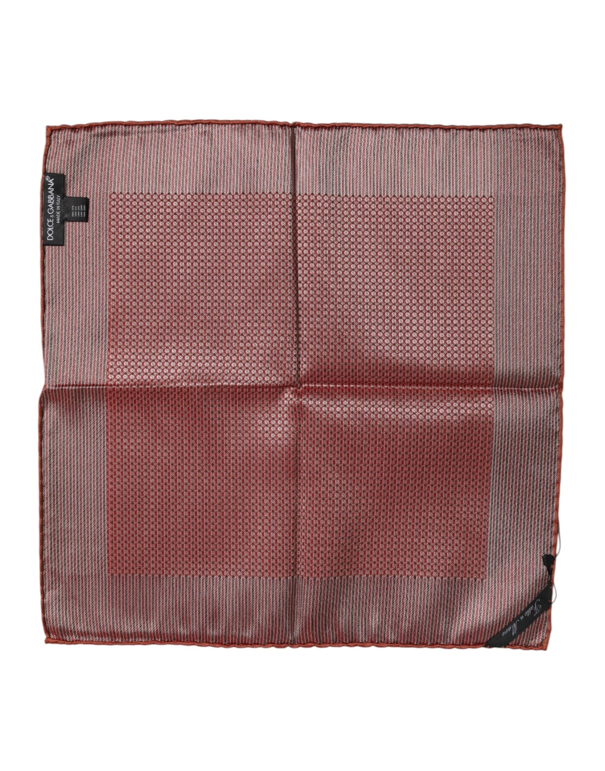 Orange Silk Square Men Foulard Scarf