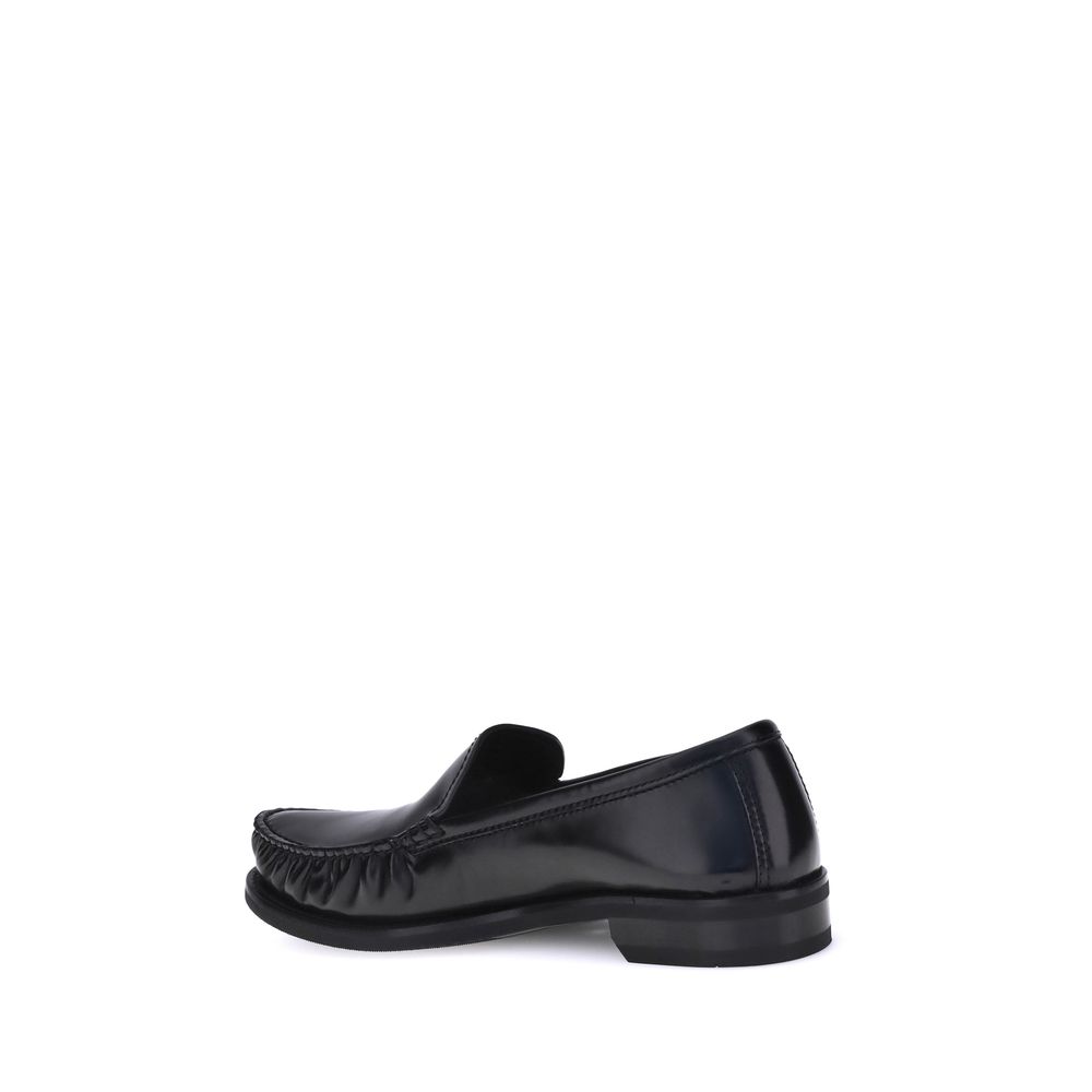 Black Calf Leather Bos Taurus Slip-On Loafers
