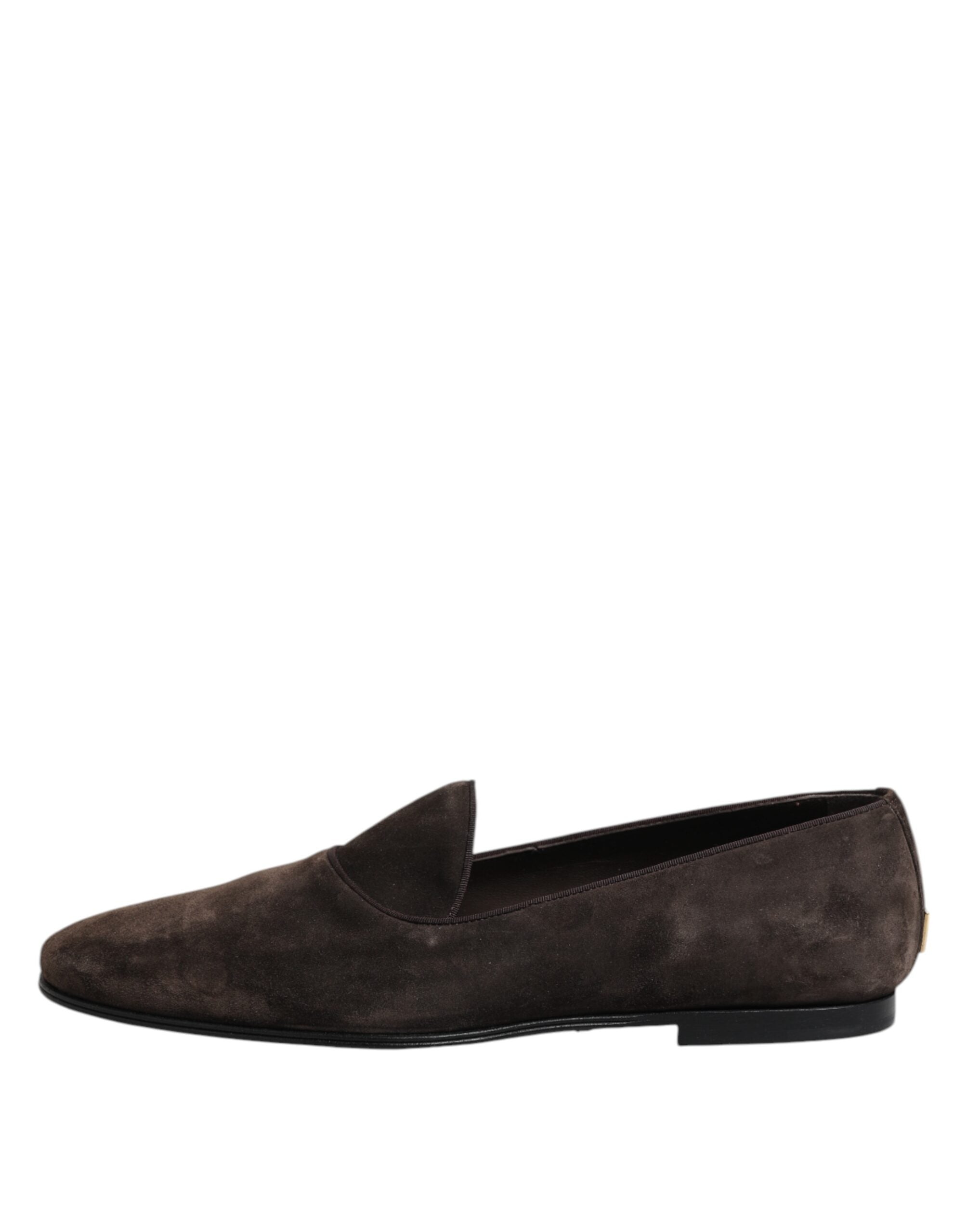 Brown Velvet Leather Slip On Loafers Shoes
