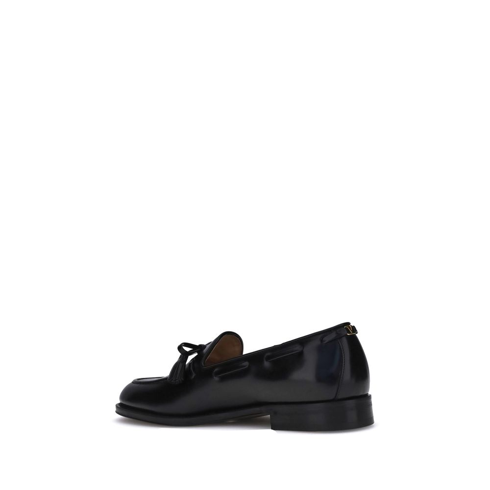 Black Calf Leather Bos Taurus Slip-On Loafers