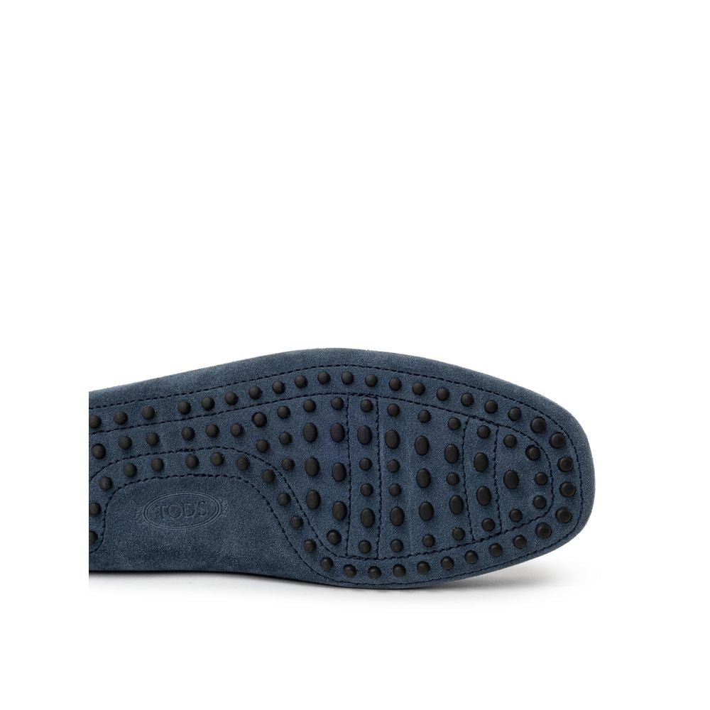 Modré semišové kožené mokasíny
