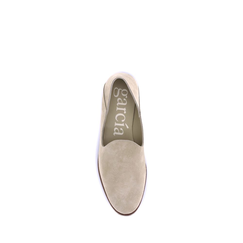 Beige Calf Leather Bos Taurus Slip-On Loafers
