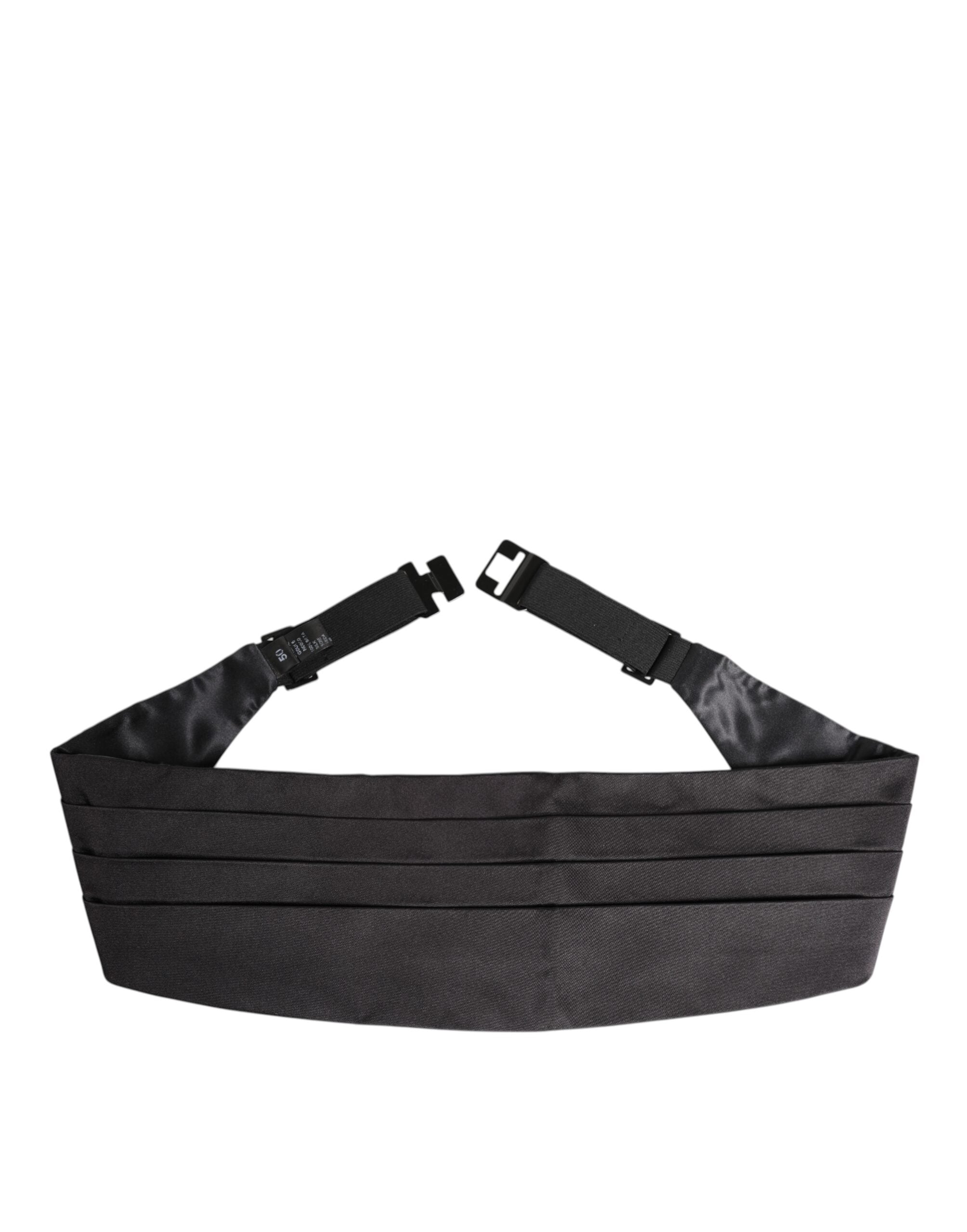 Black Men 100% Silk Belt Wide Waist Cummerbund