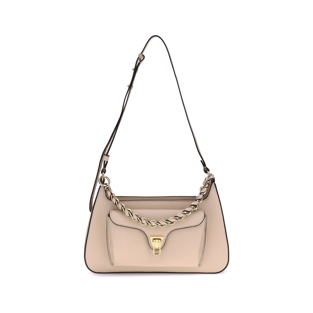 Beige Calf Leather Bos Taurus Shoulder Bag