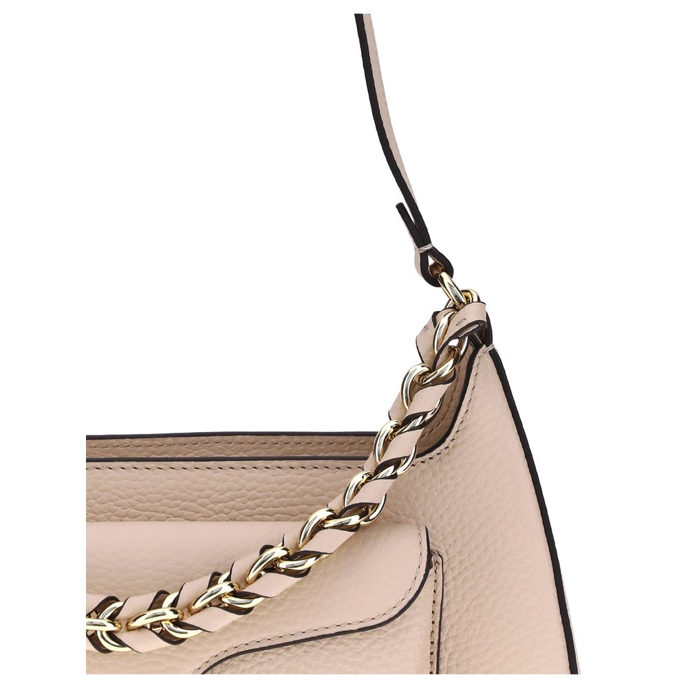 Beige Calf Leather Bos Taurus Shoulder Bag