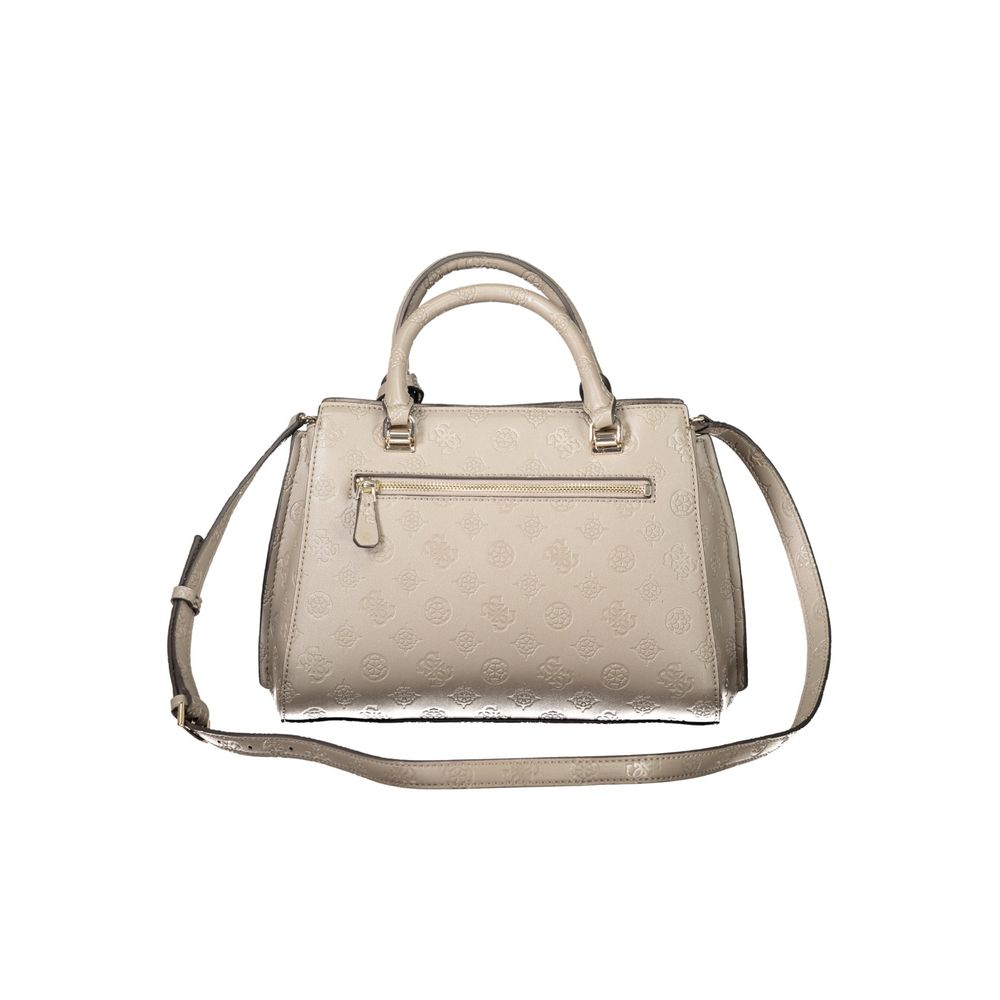 Beige Polyethylene Women Handbag