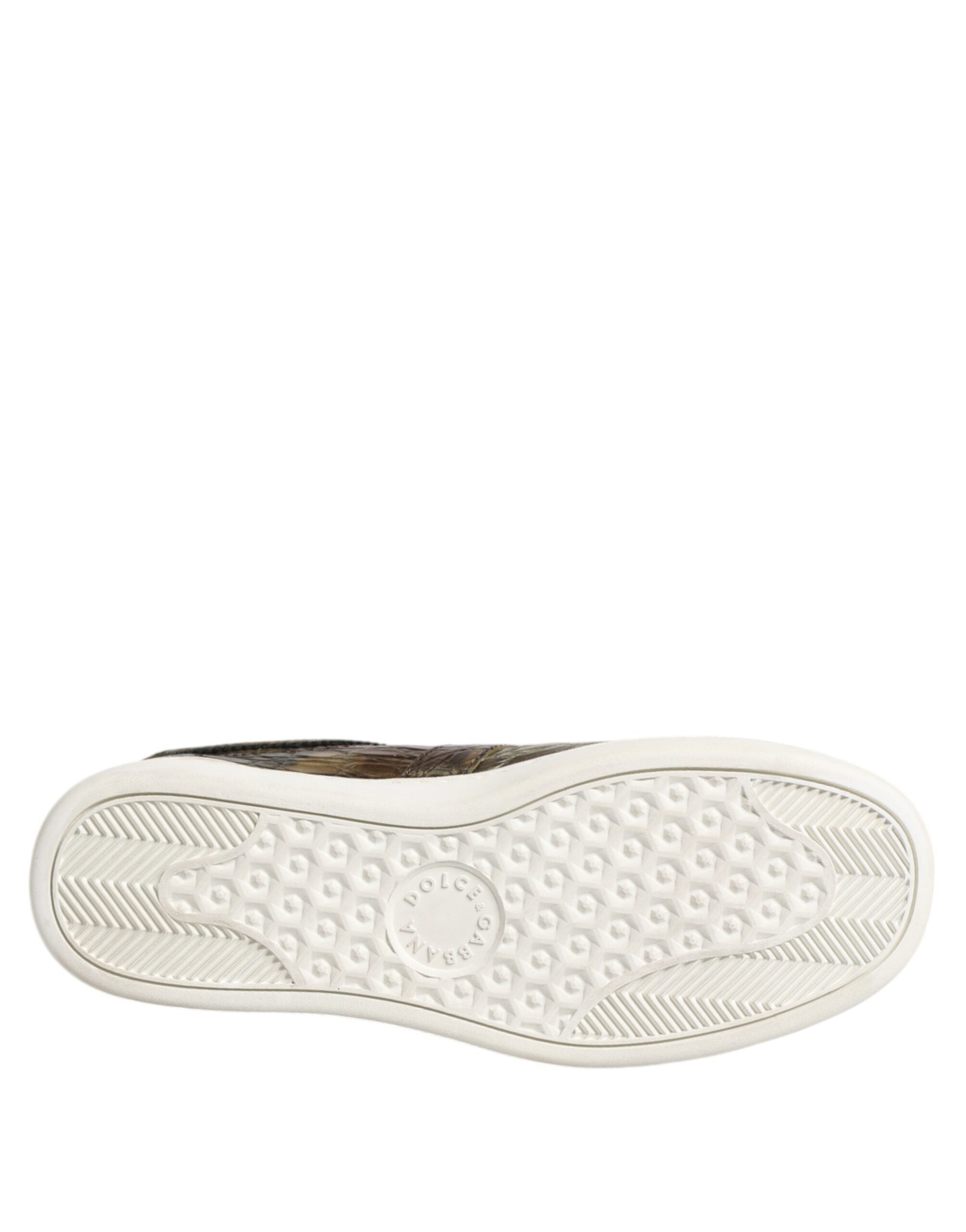 Brown Exotic Leather Low Top Sneakers Shoes