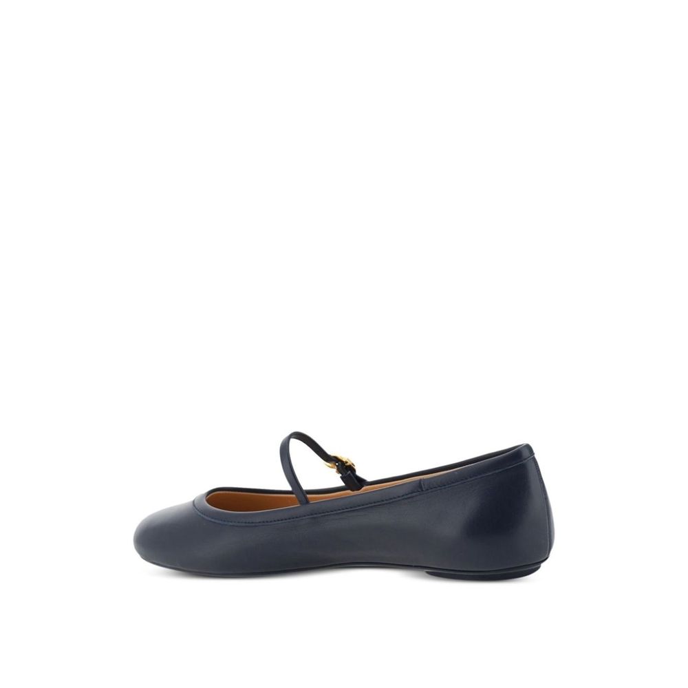 Blue Fabric Ballet Flats
