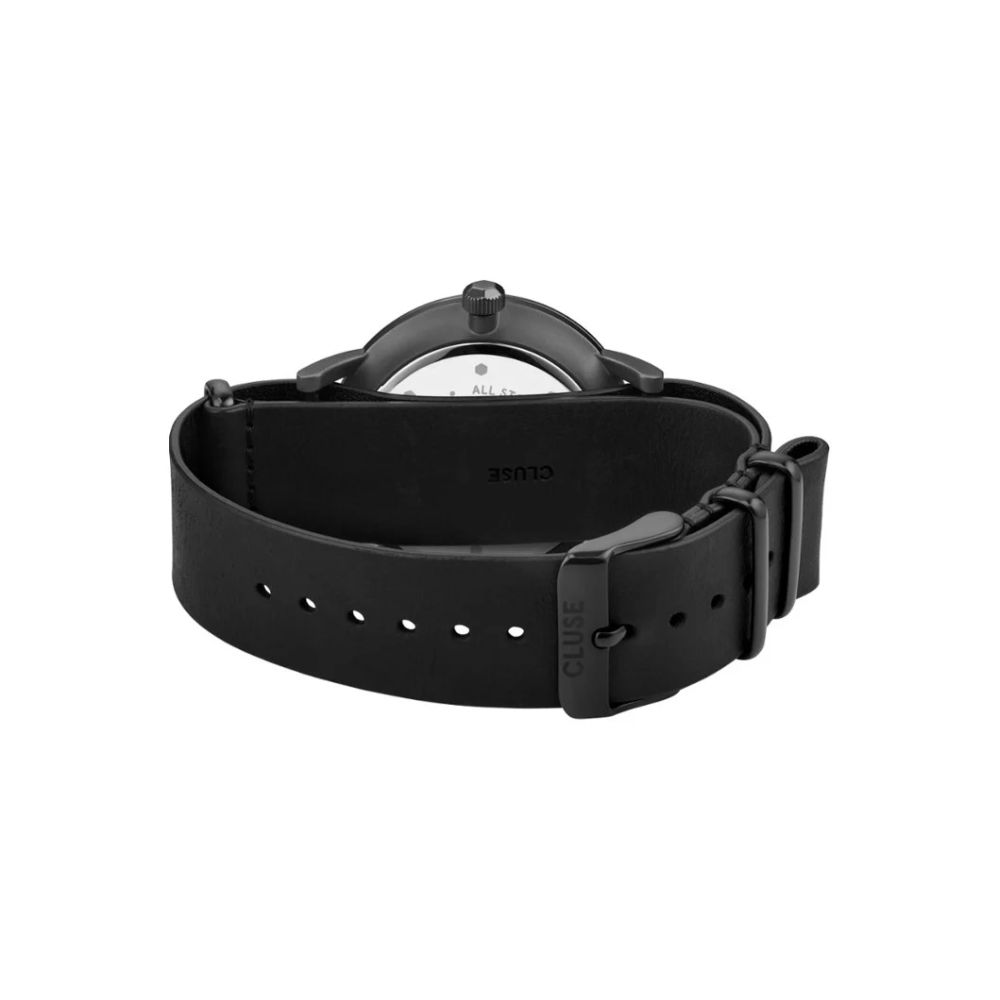 Black Leather Dress Watch