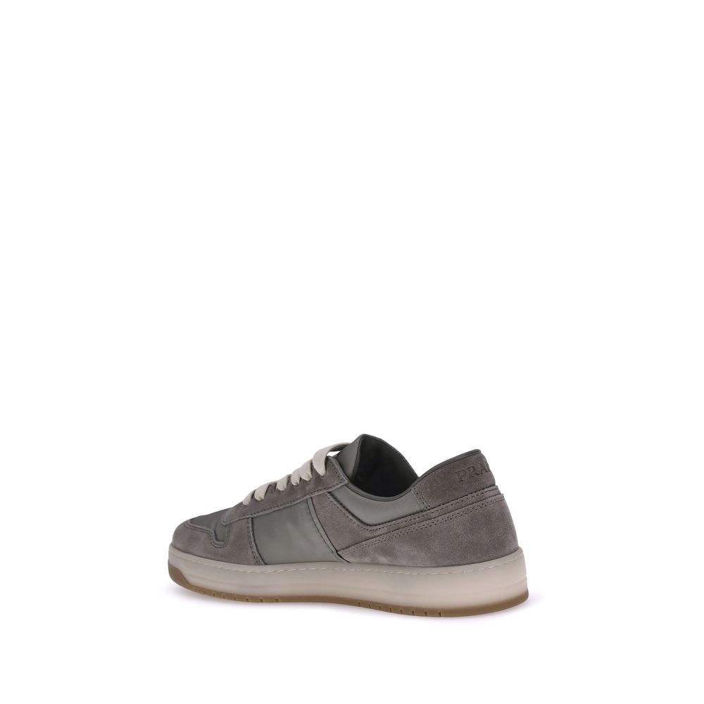 Gray Calf Leather Bos Taurus Low Top Sneakers