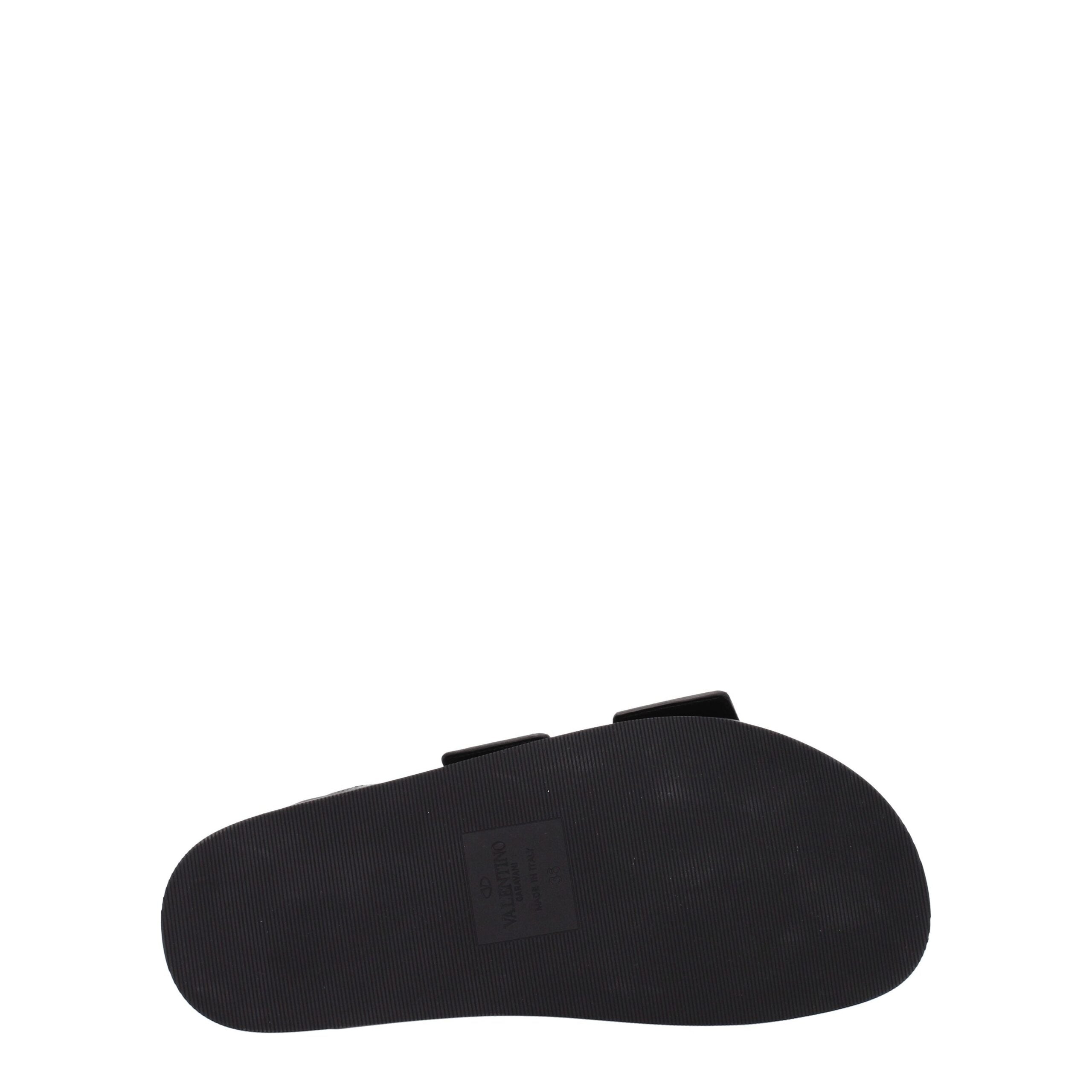 Black Leather Slippers