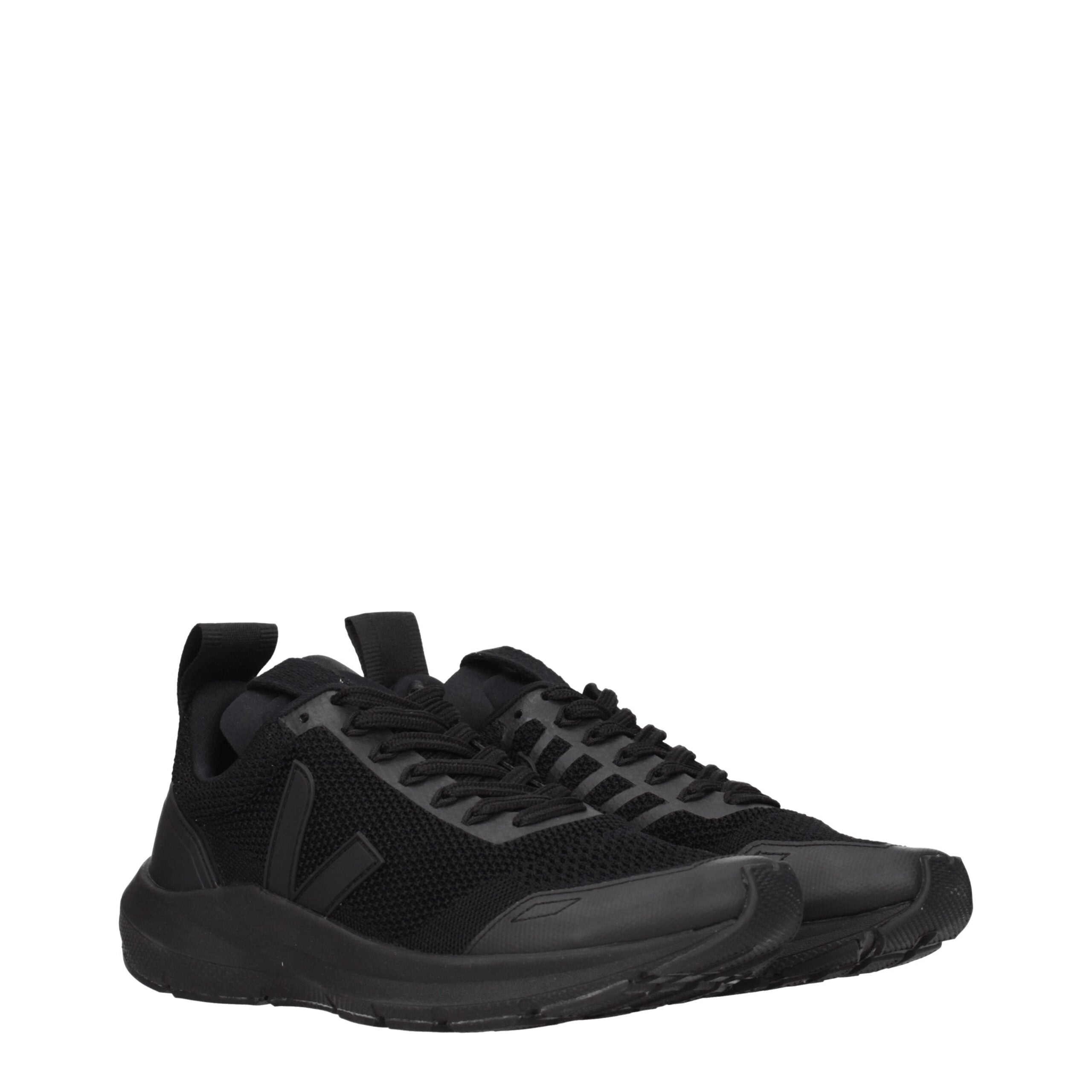 Black Fabric Athletic Sneakers