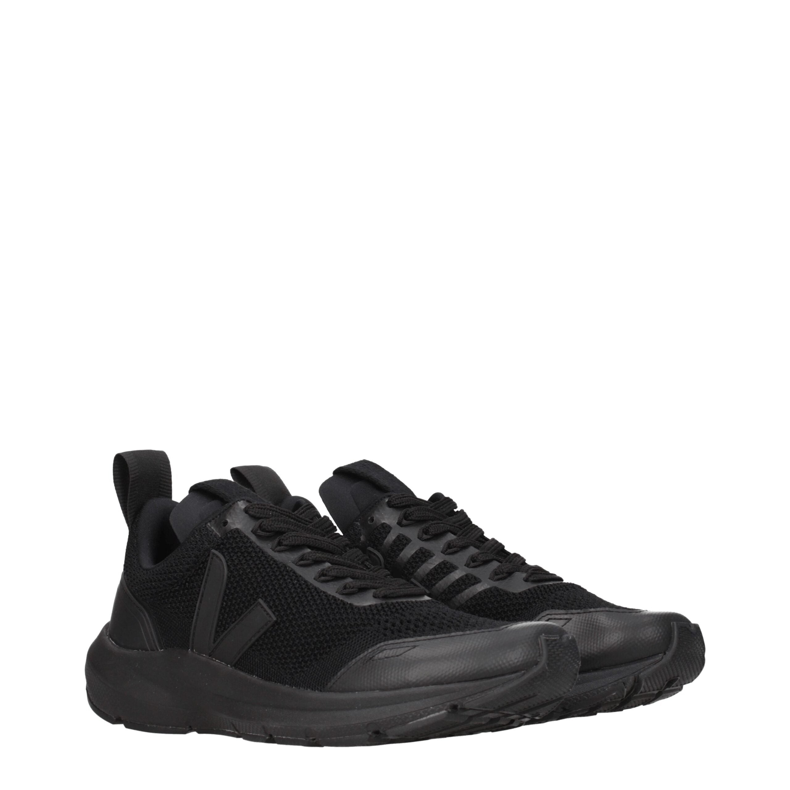 Black Fabric Athletic Sneakers