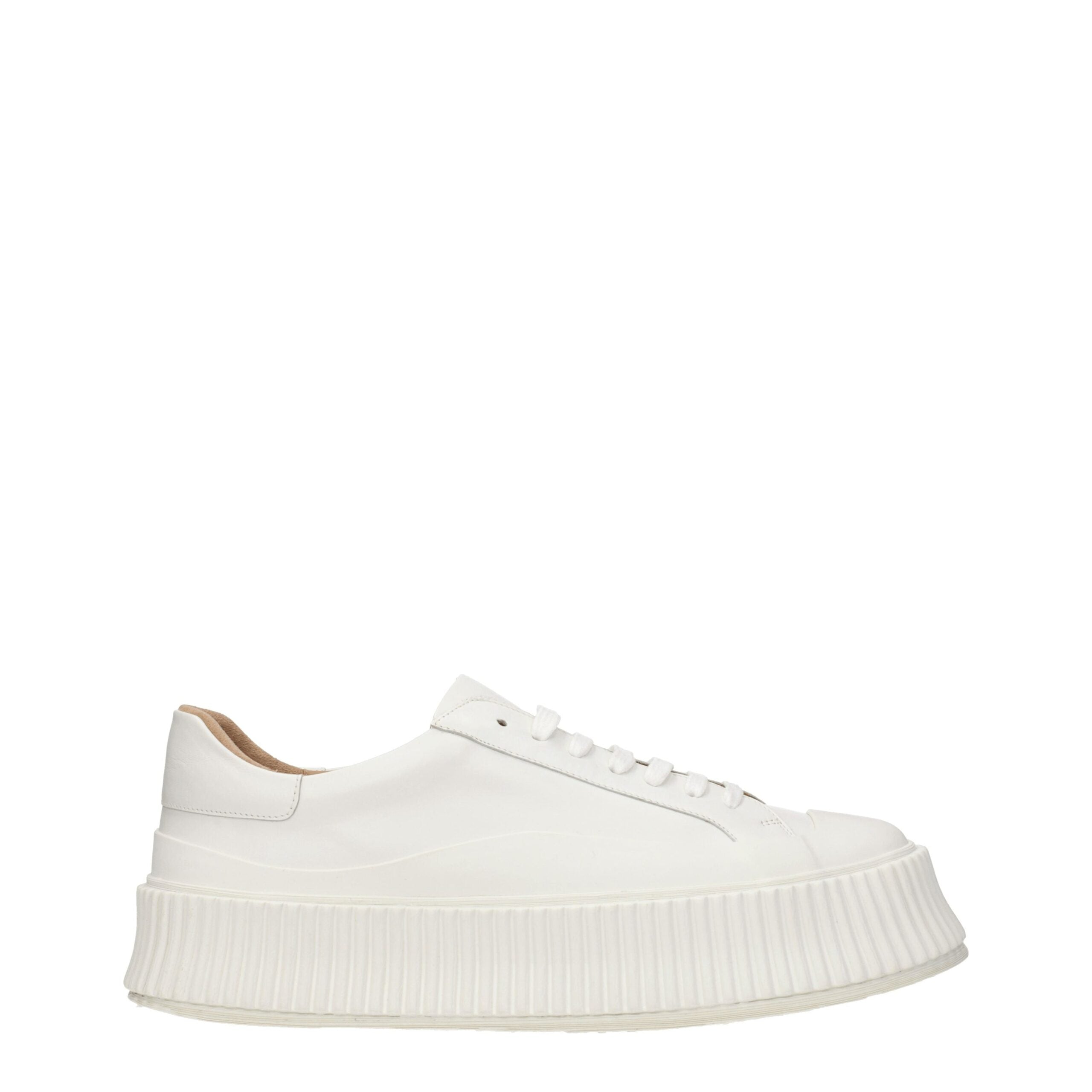 White Leather Platform Sneakers