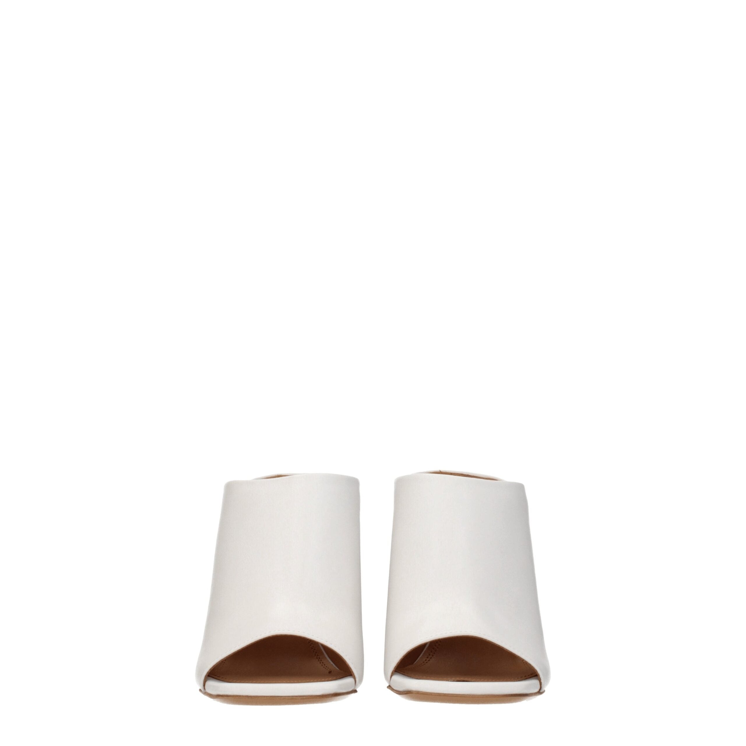 White Leather Platform Sandals