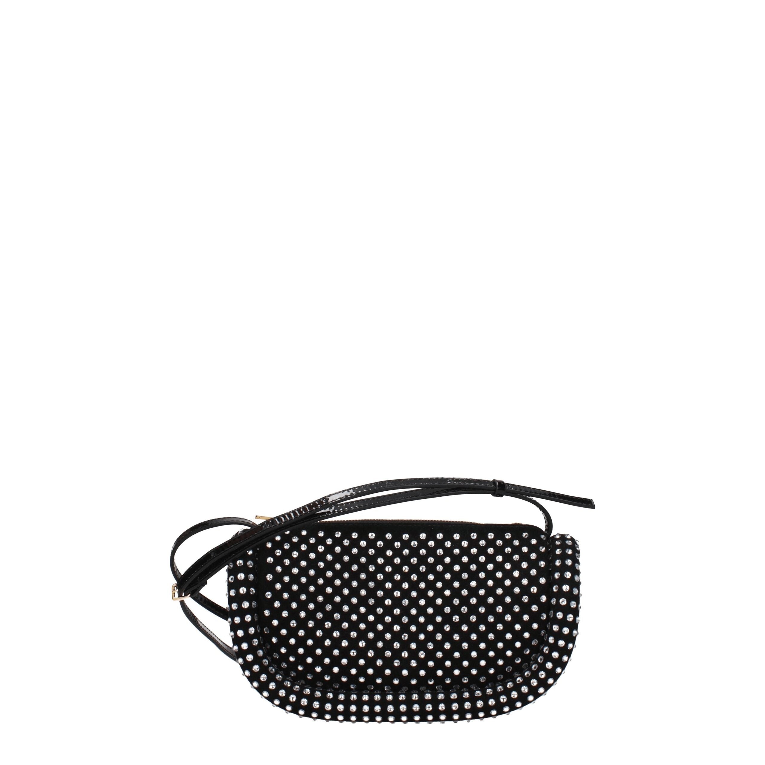 Černá kožená crossbody kabelka