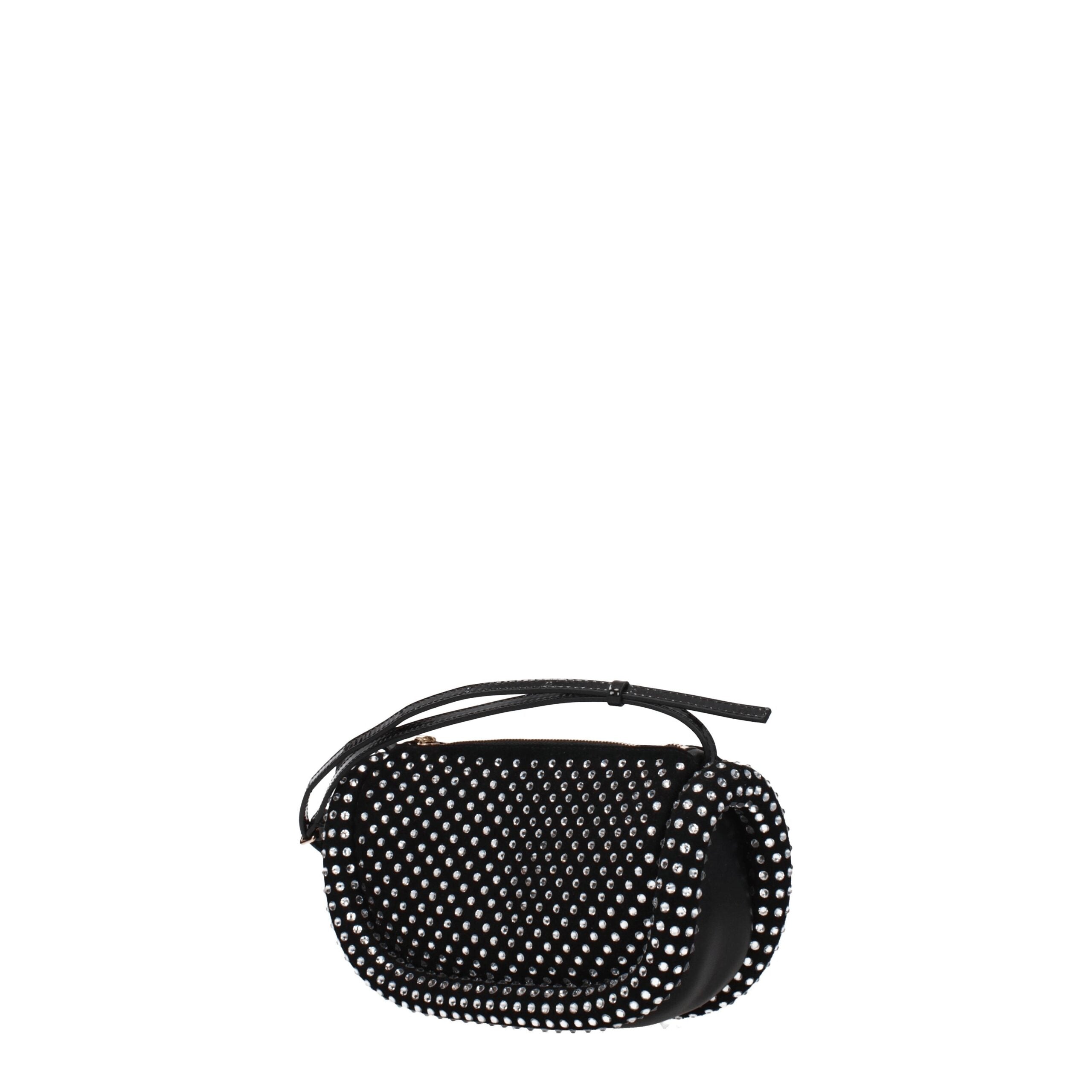 Černá kožená crossbody kabelka