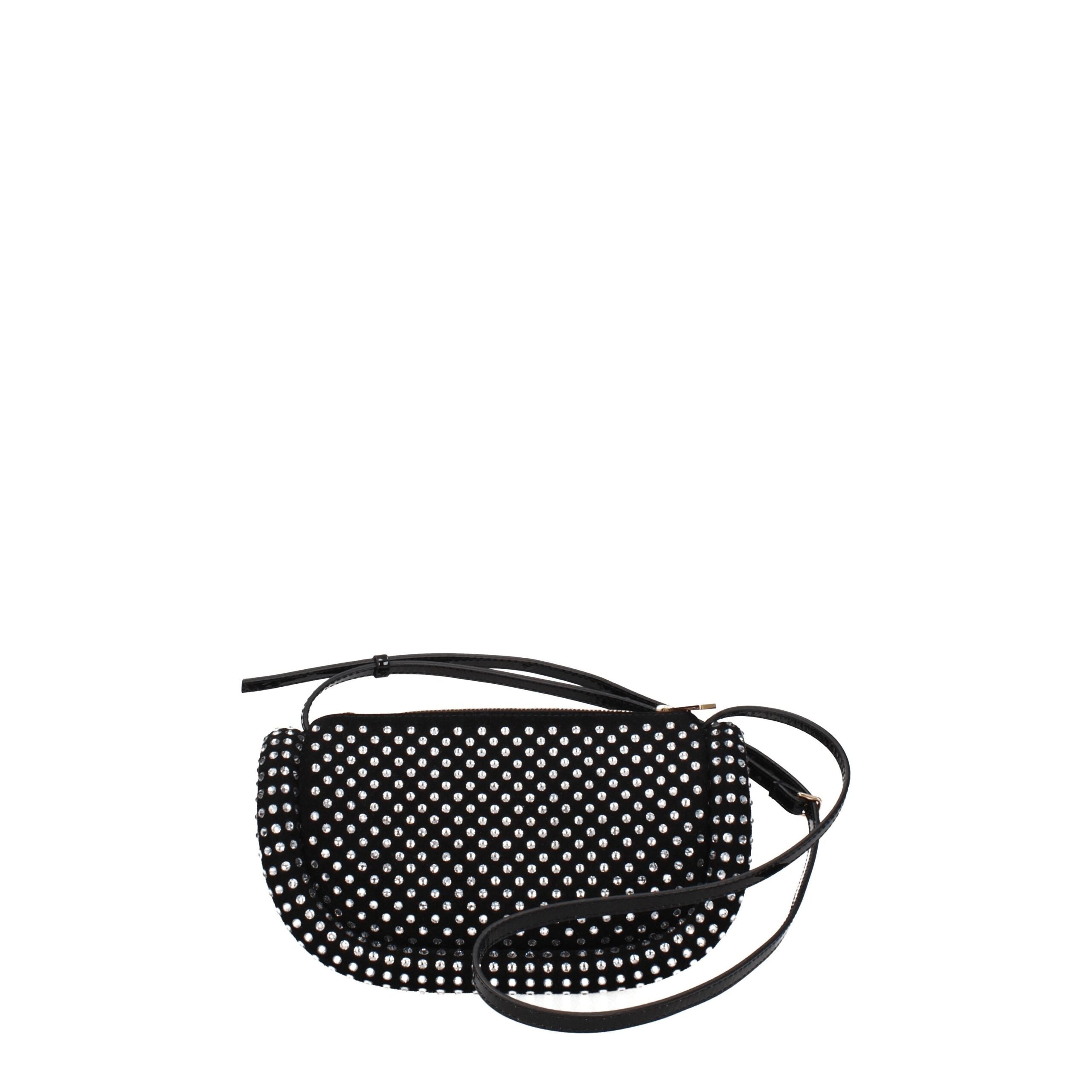 Černá kožená crossbody kabelka