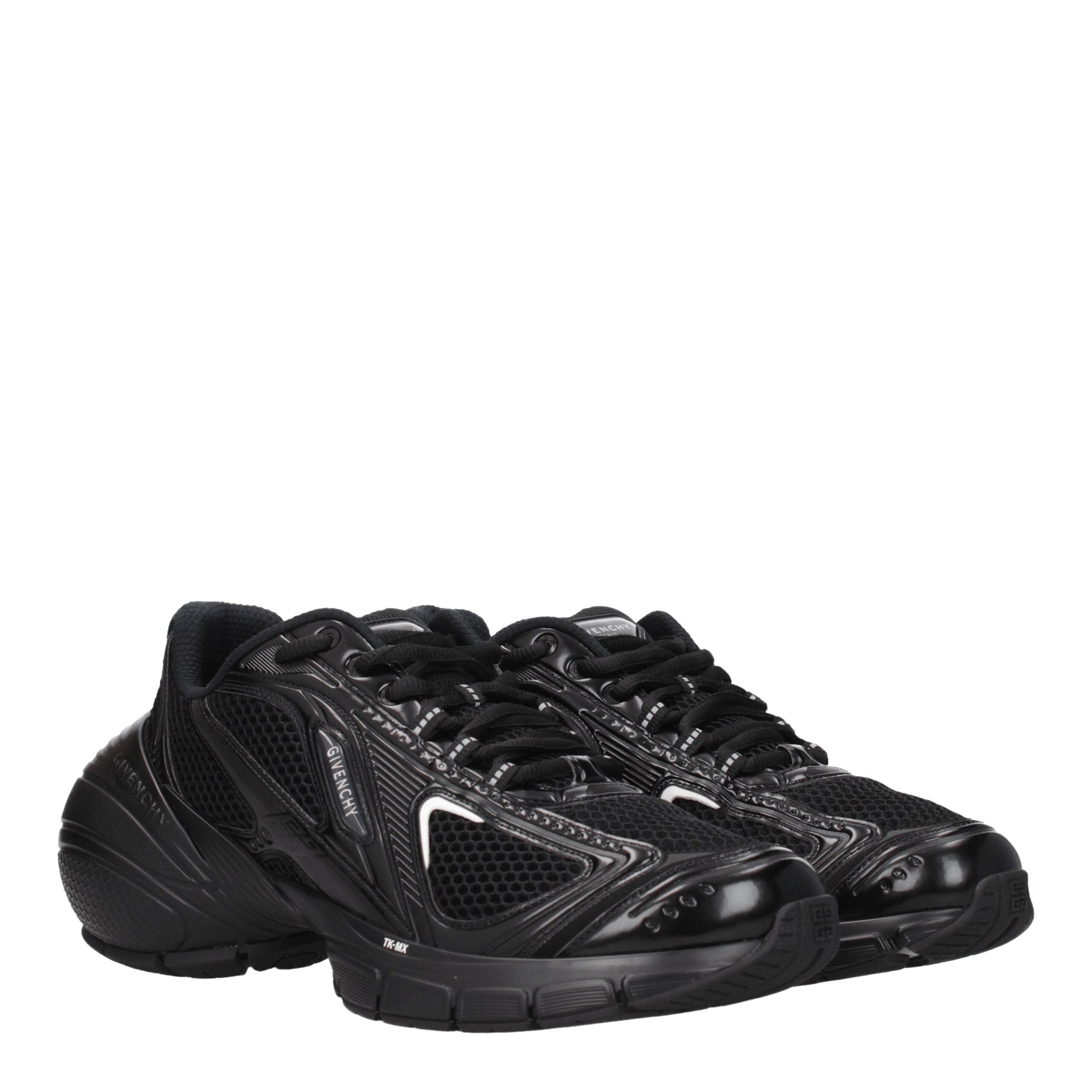 Black Fabric Athletic Sneakers