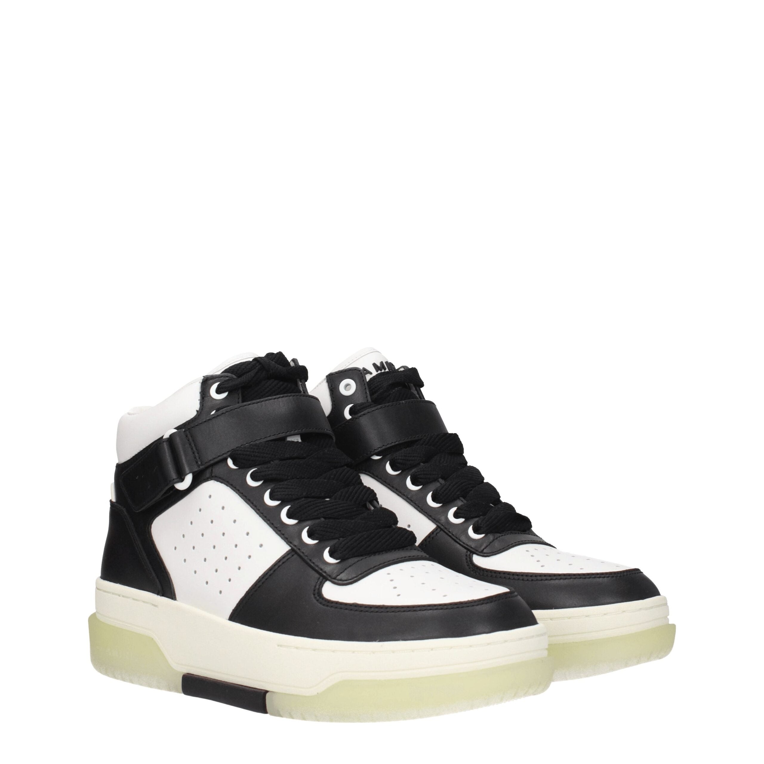 Black Leather High Top Sneakers