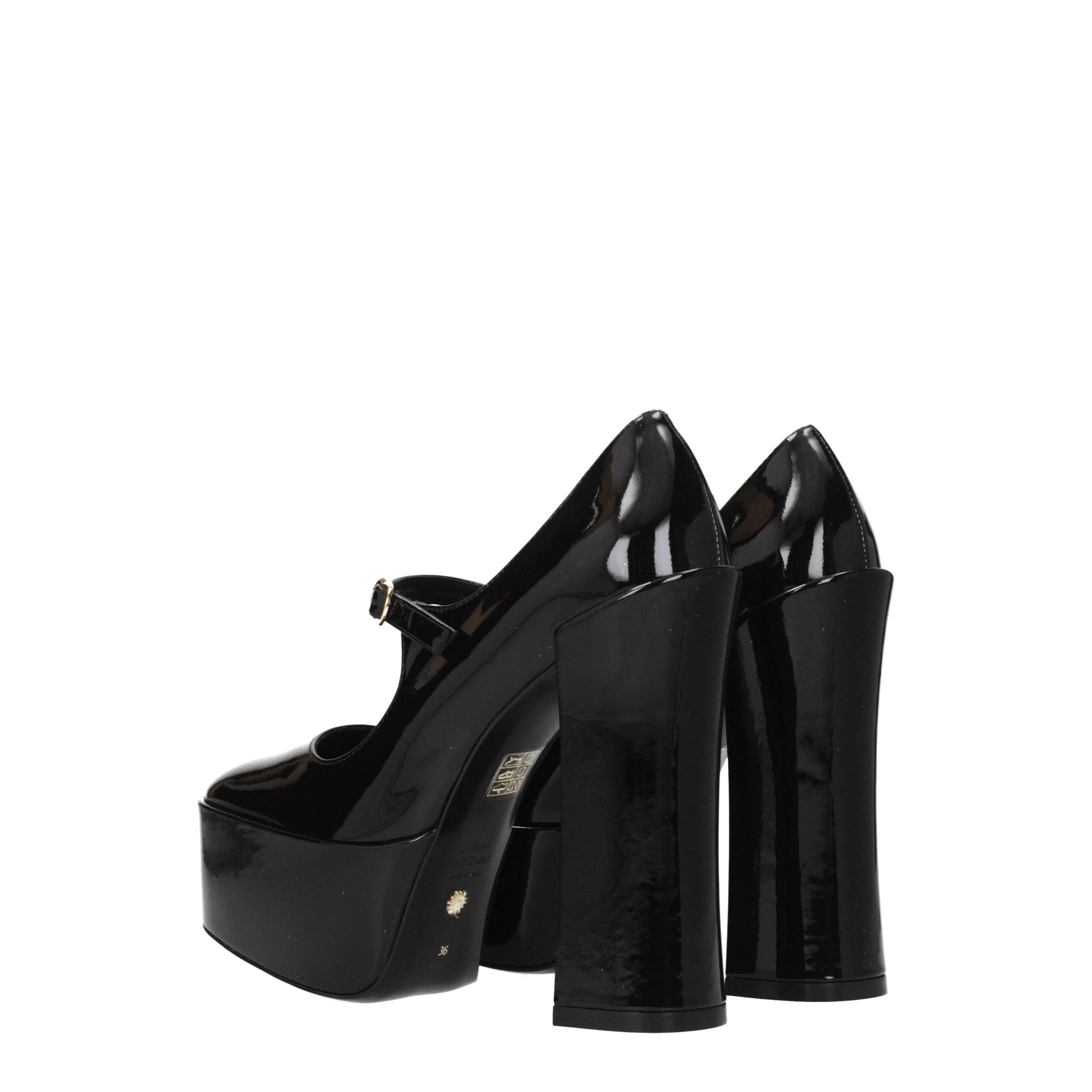 Black Leather Platform Pumps