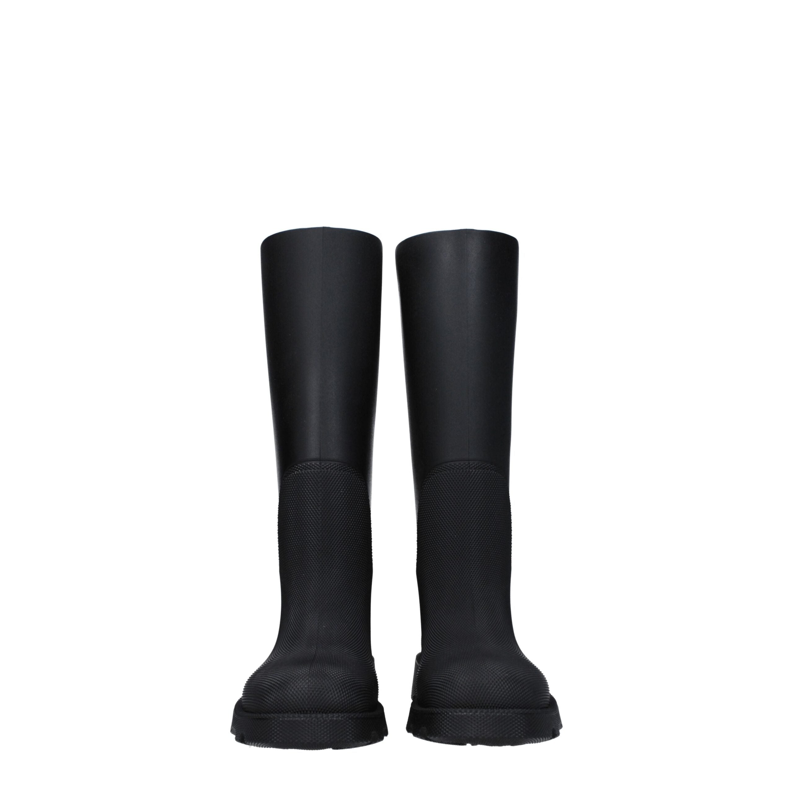 Black Cotton Rain Boots