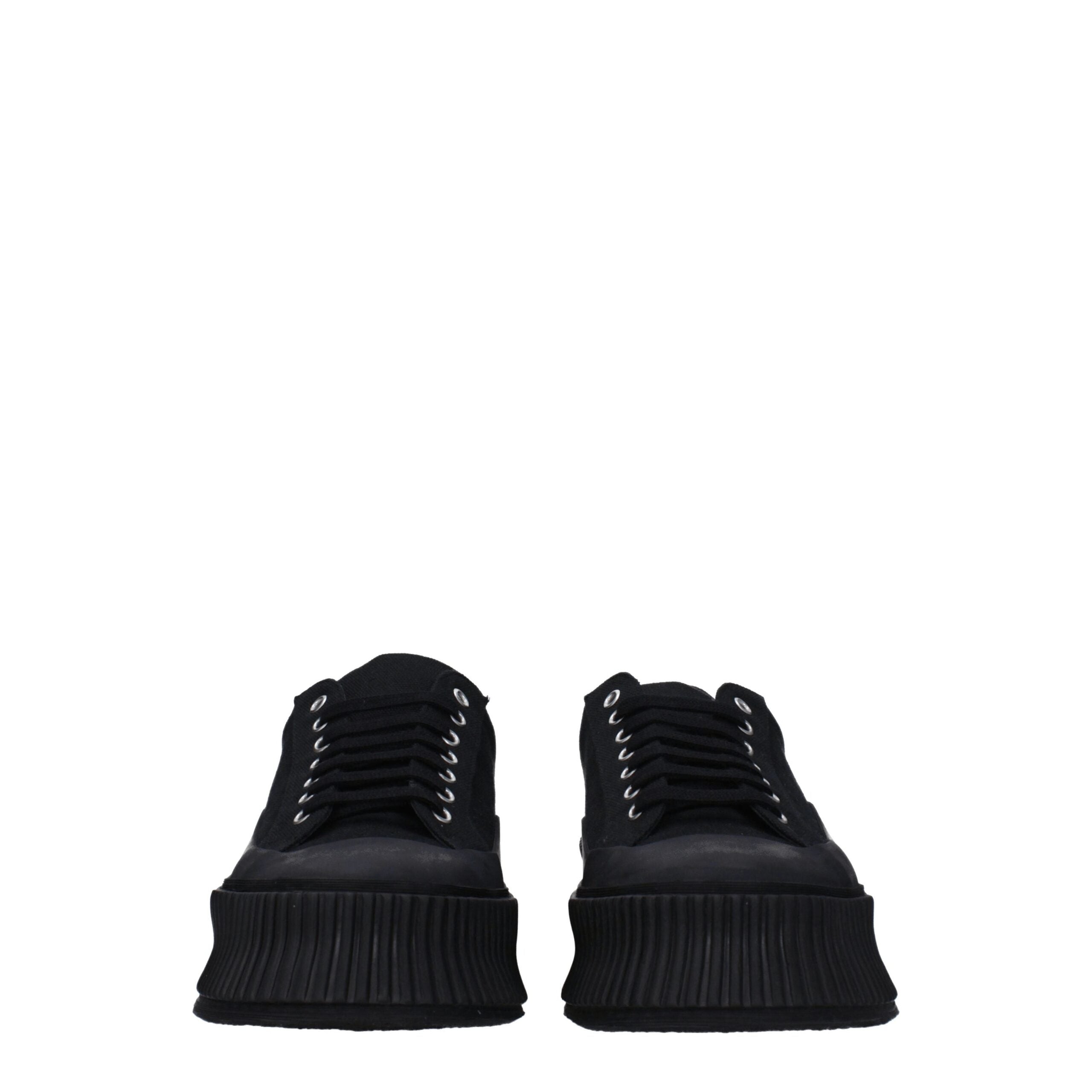 Black Fabric Platform Sneakers