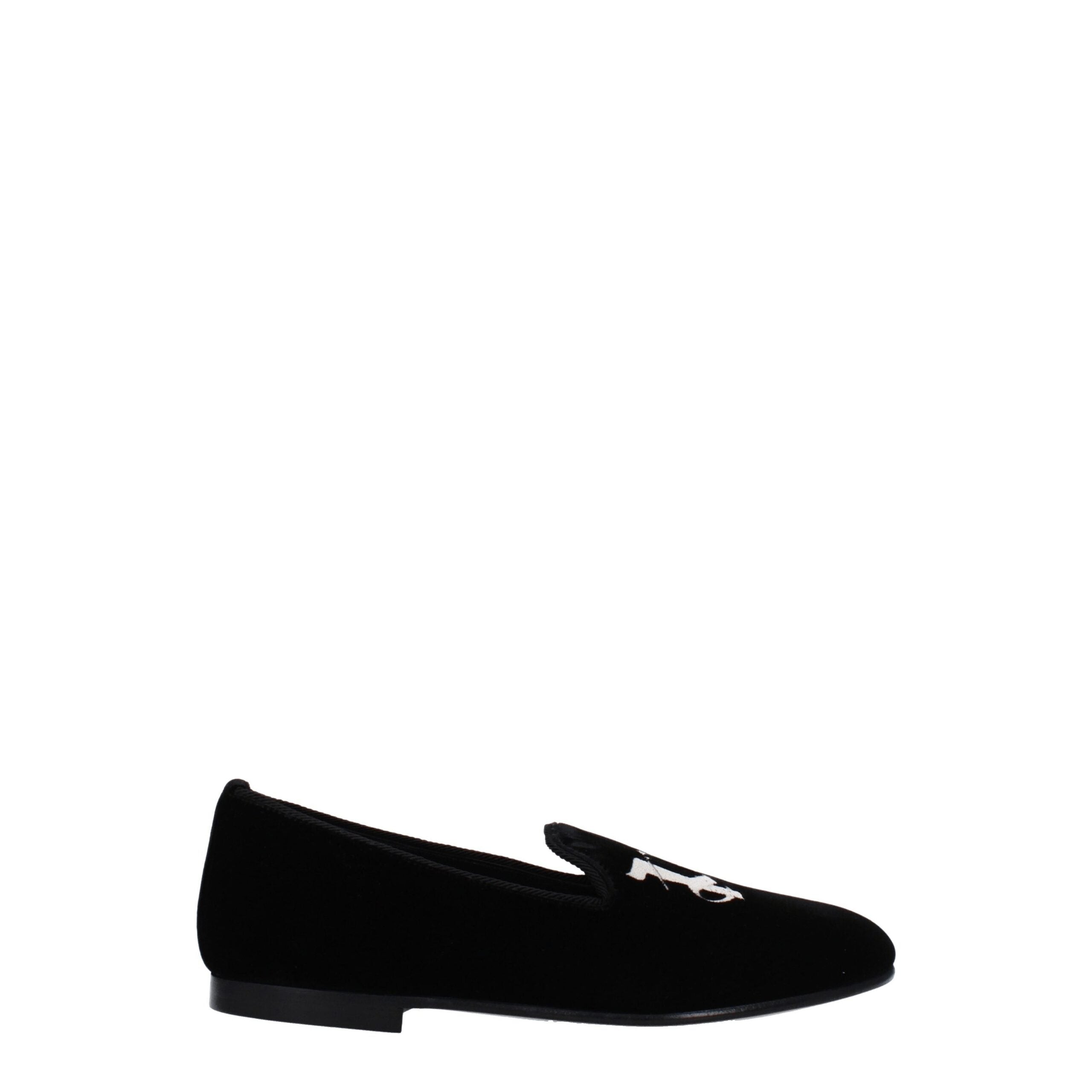Black Velvet Slip-On Loafers
