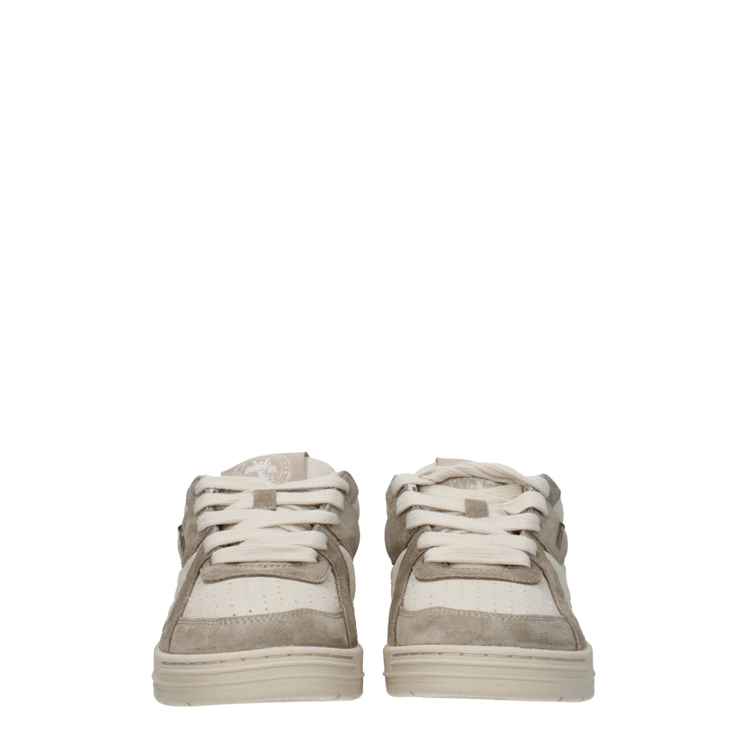 Beige Fabric Low Top Sneakers