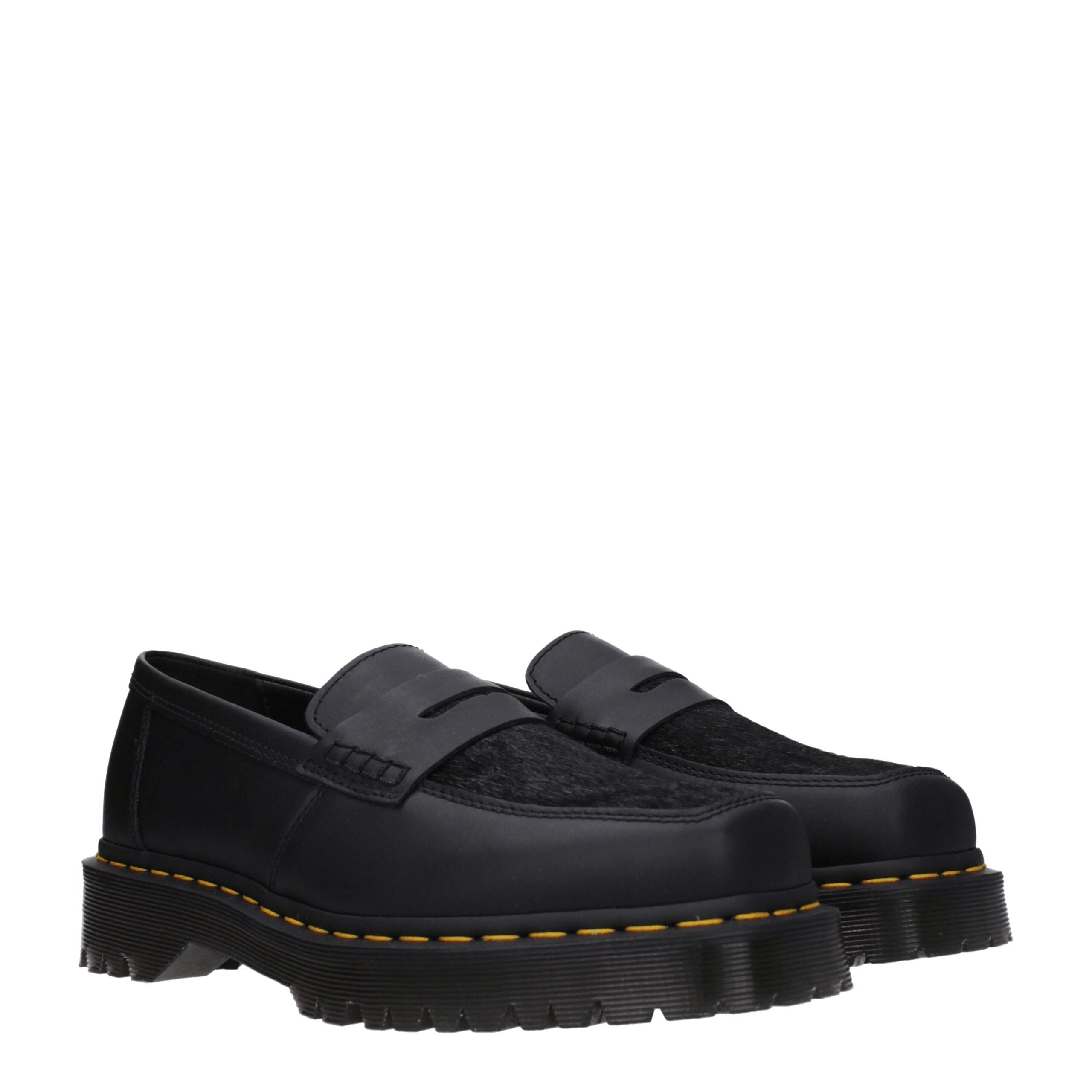 Black Leather Slip-On Loafers