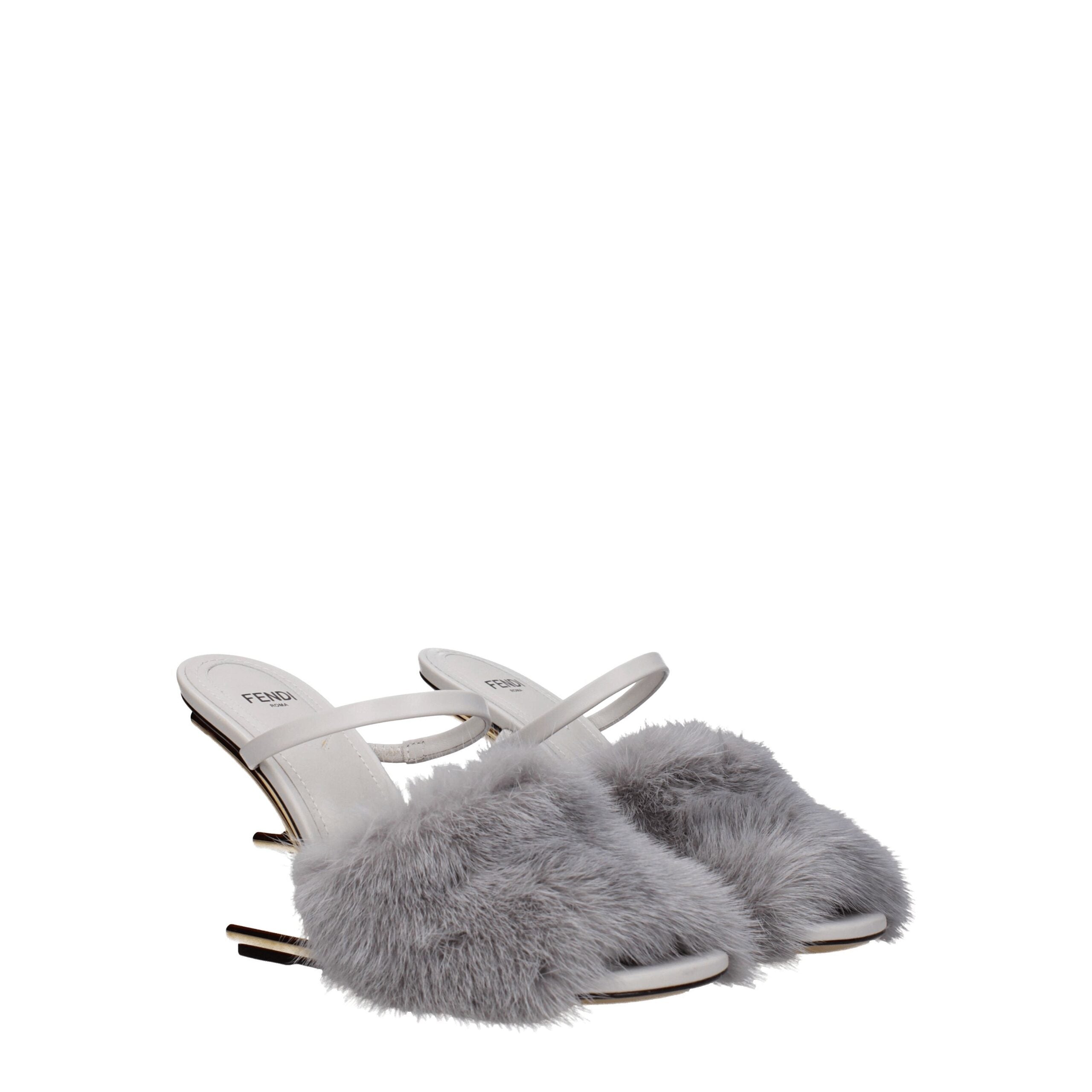 Gray Mink Slippers