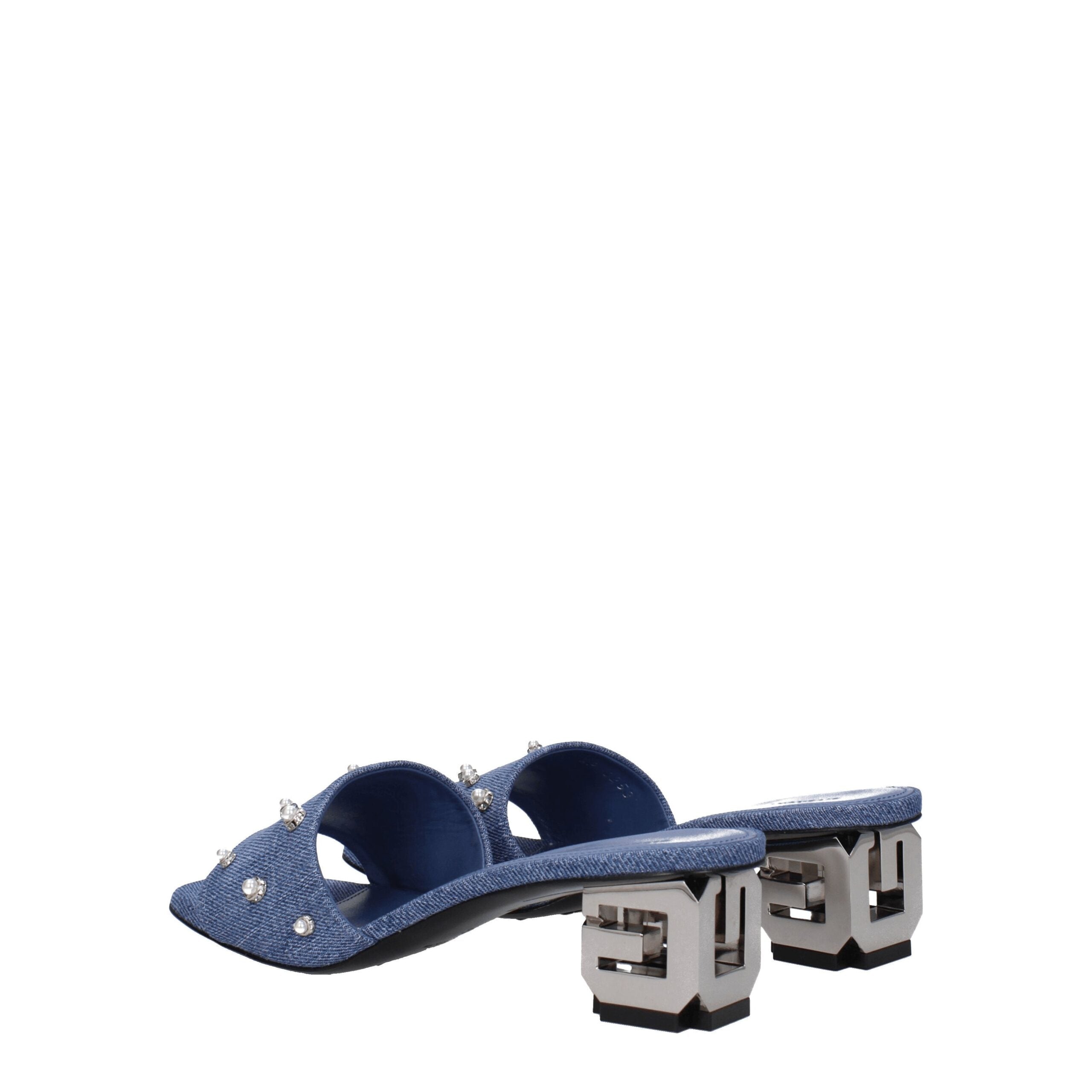 Blue Fabric Sandals